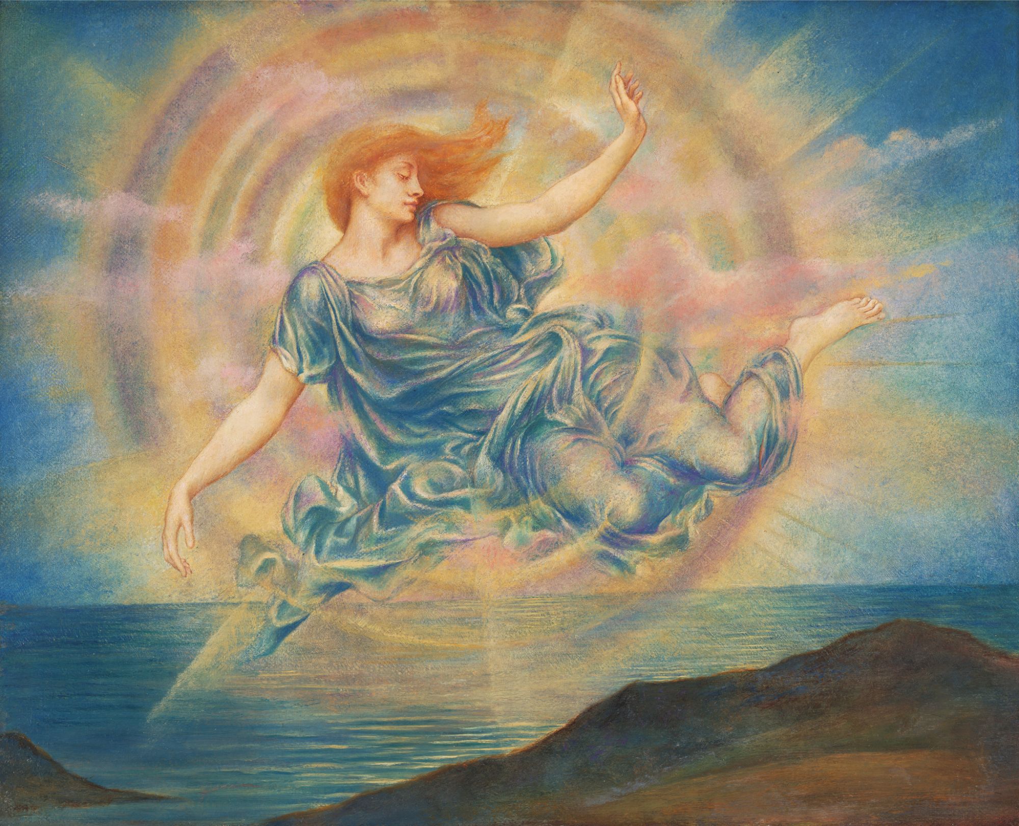 El lucero vespertino sobre el mar by Evelyn de Morgan - probablemente 1910-1914 - 30.7 x  38.5 cm Colección privada