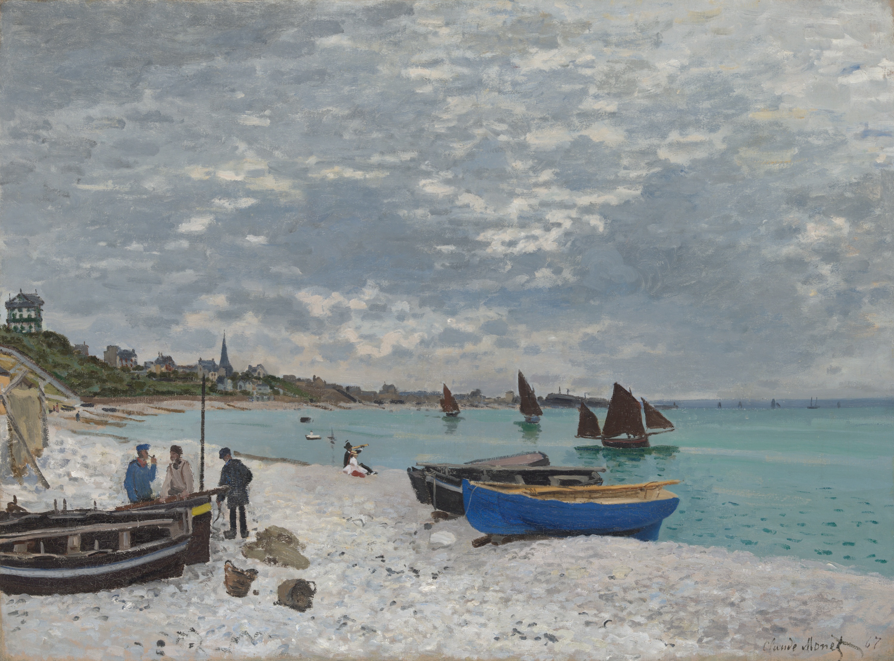 ساحل در سنت-آدرس by Claude Monet - ۱۸۶۷ - 75.8 × 102.5 cm 