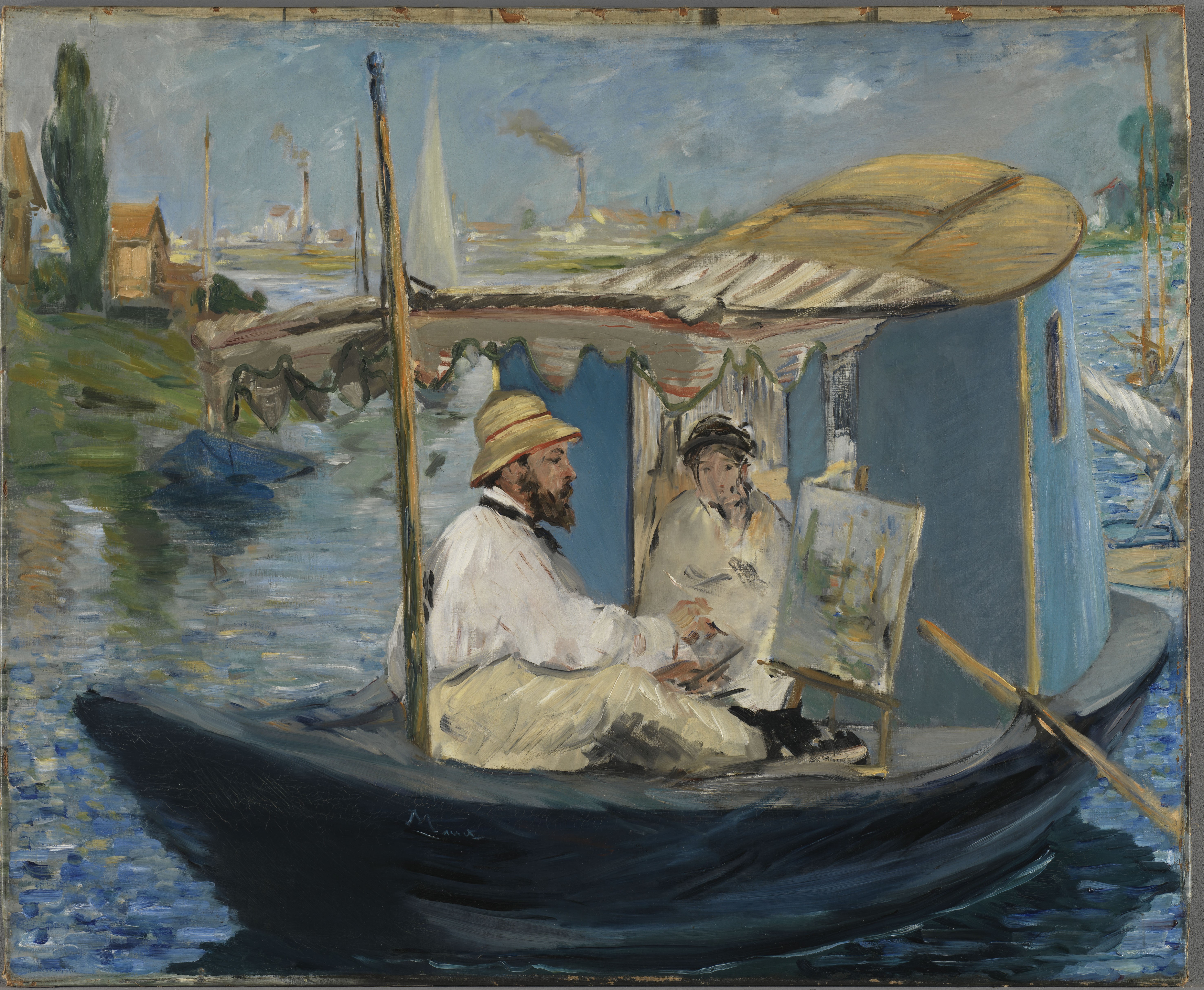 قایق by Édouard Manet - ۱۸۷۴ - ۸۲.۷ × ۱۰۵ سانتی‌متر 