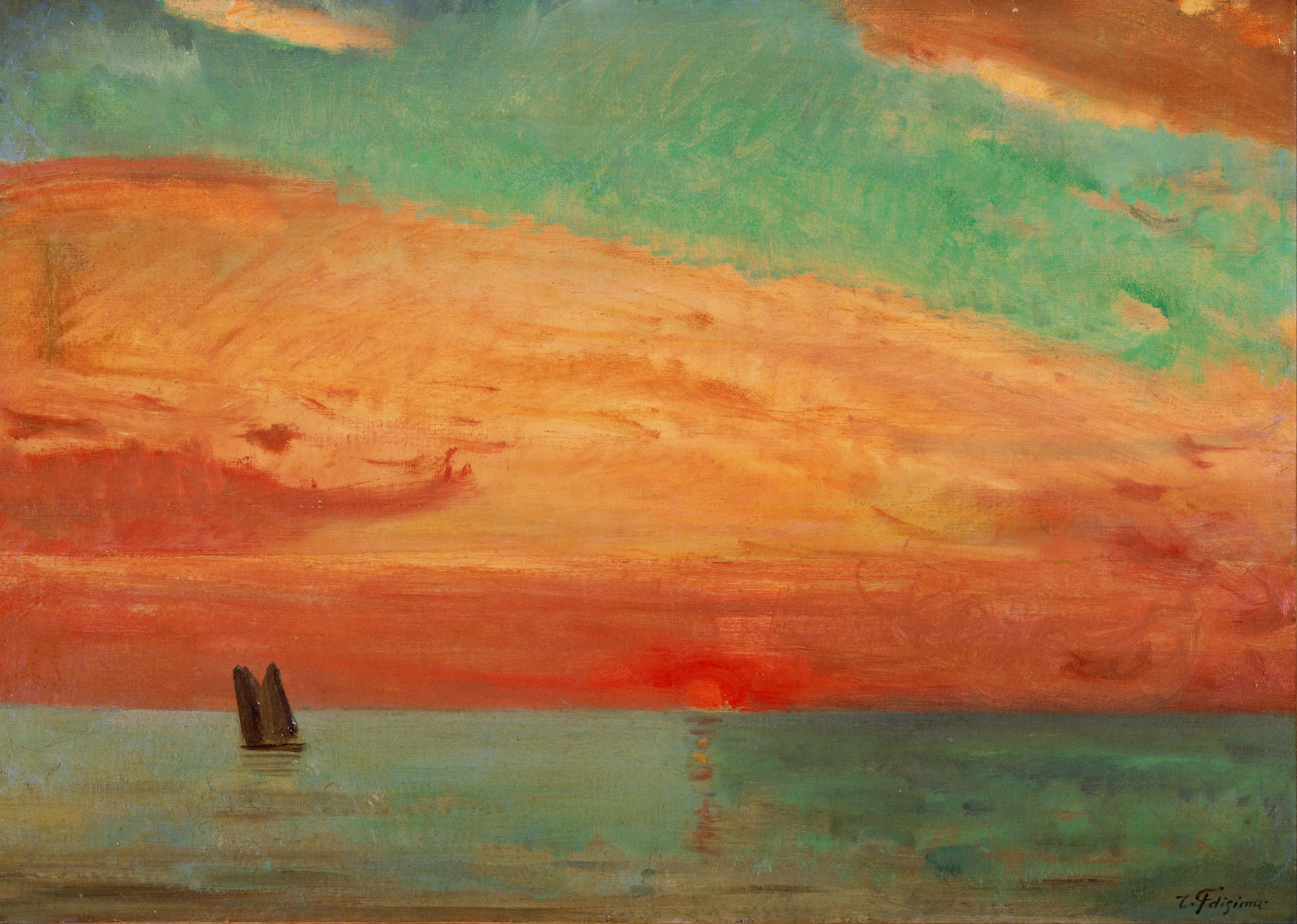 Amanecer en el mar del Este by Takeji Fujishima - 1932 - 90.9 x 65.2 cm Museo de Arte Bridgestone