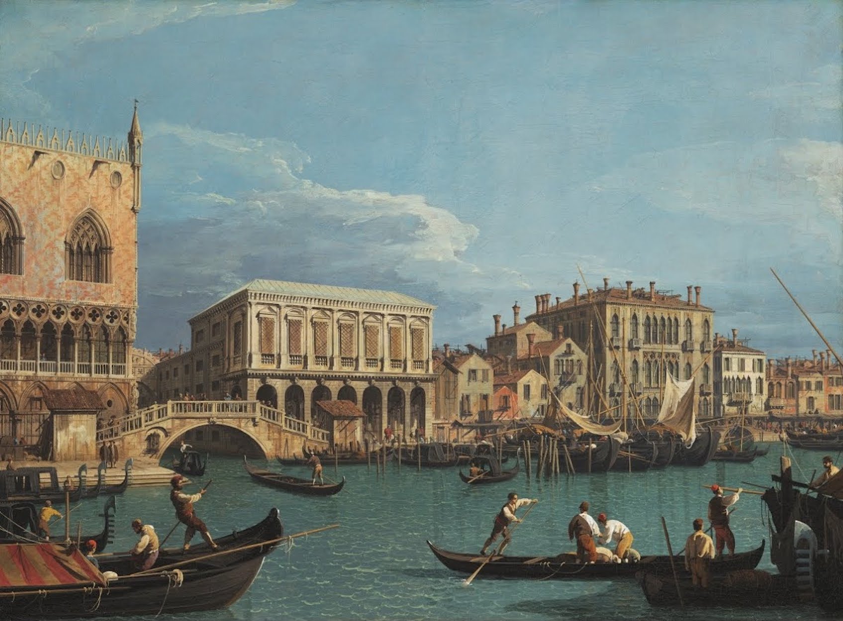 Pohled na nábřeží Riva degli Schiavoni v Benátkách by Giovanni Antonio Canal (Canaletto) - 1730 - 47,1 x 63,3 cm 