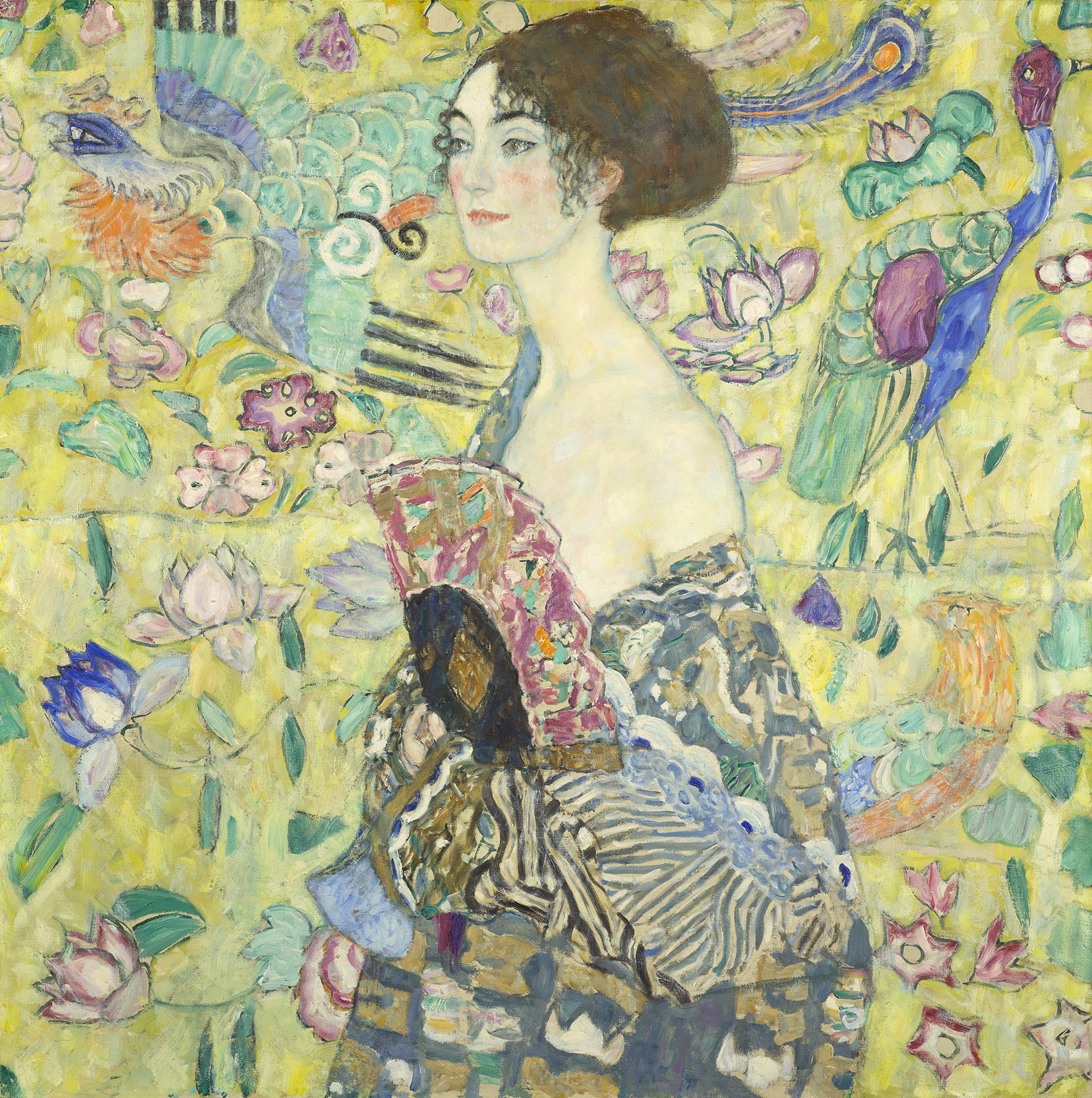 Dama con ventaglio by Gustav Klimt - 1917-1918 - 100,2 x 100,2 cm collezione privata