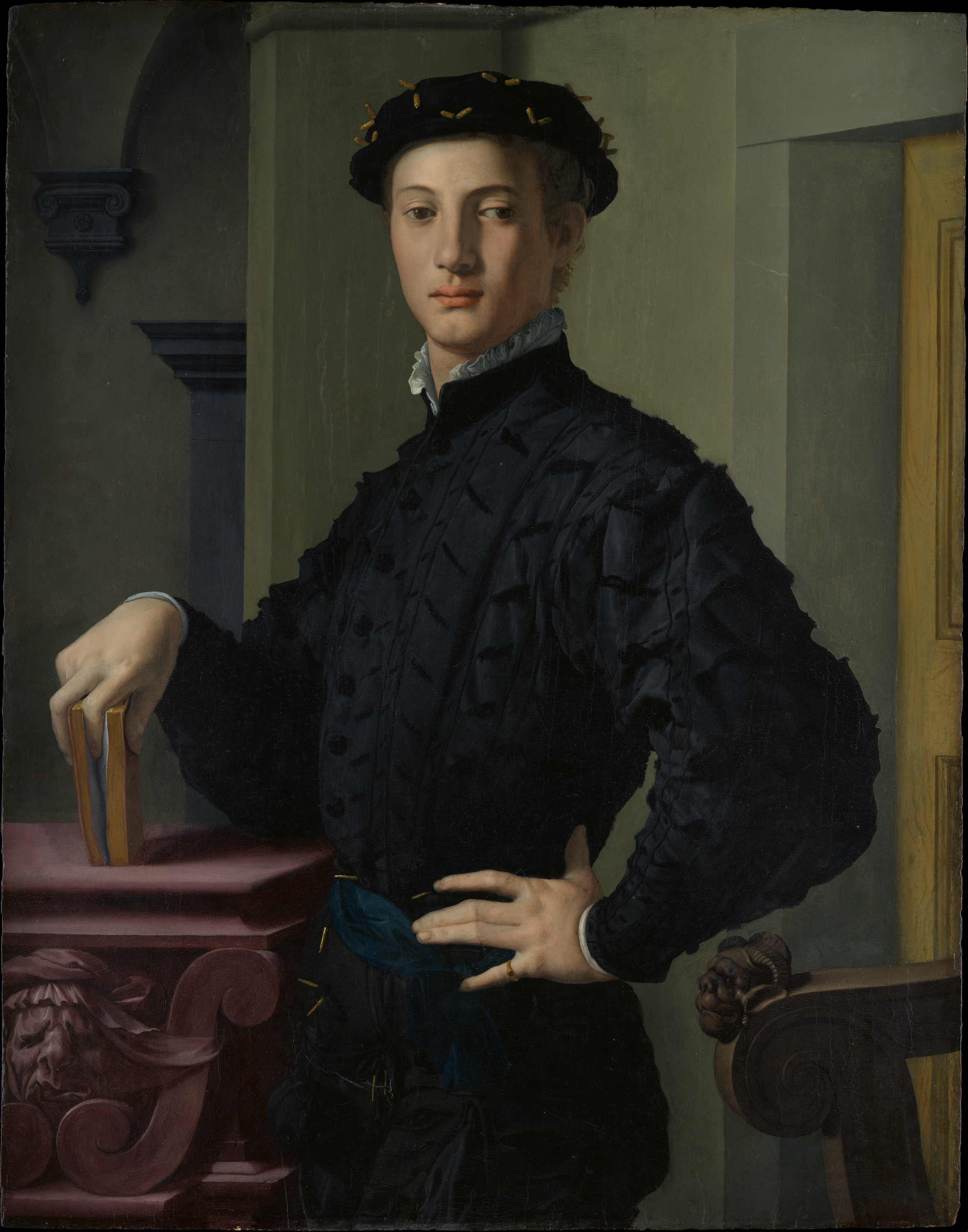 پرتره یک مرد جوان by Agnolo Bronzino - دهه ۱۵۳۰ - ۹۵.۶ × ۷۴.۹ سانتی‌متر 