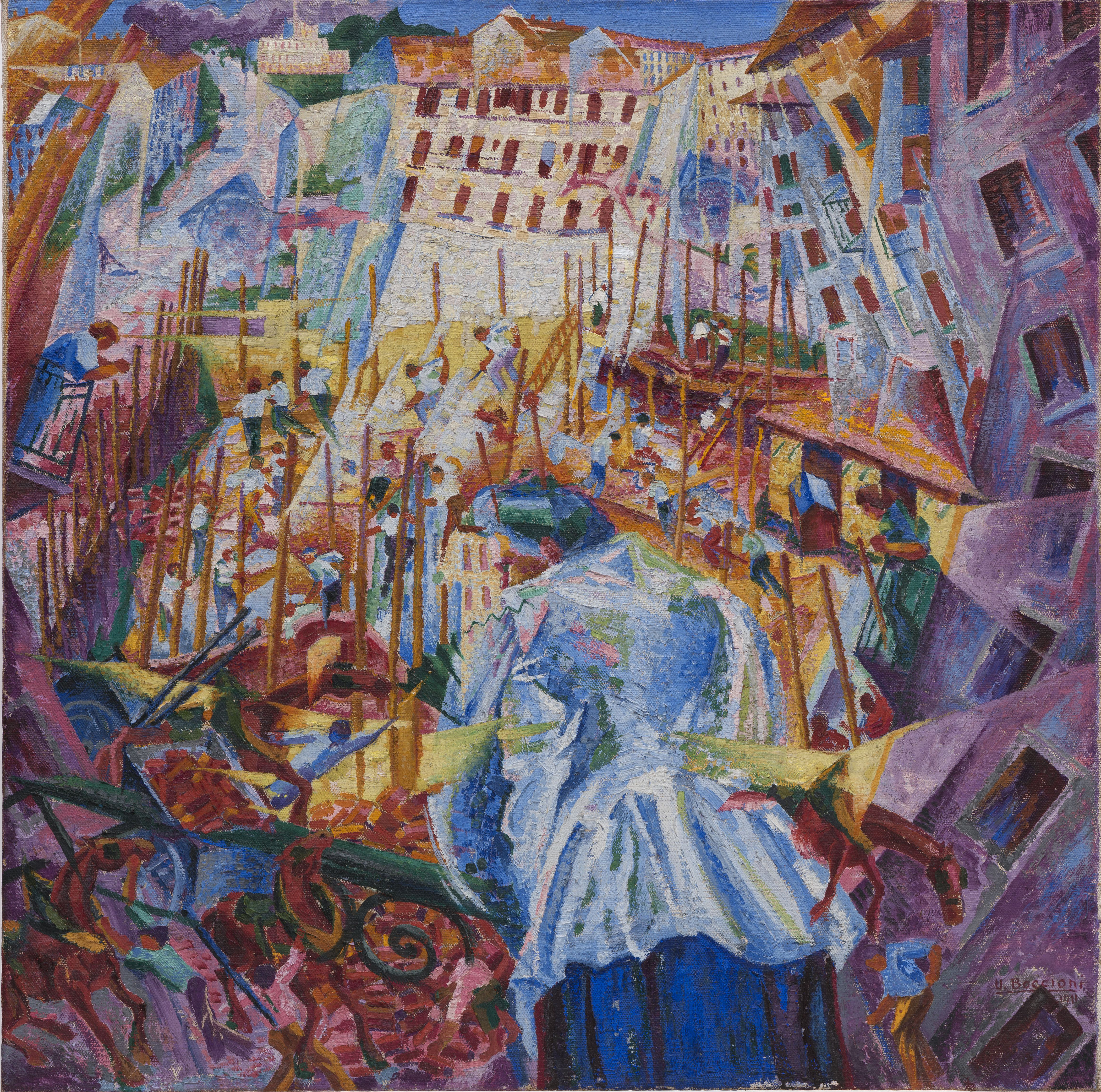 تداخل الشارع والمنزل by Umberto Boccioni - 1911 - 100.0 × 100.5 سم 