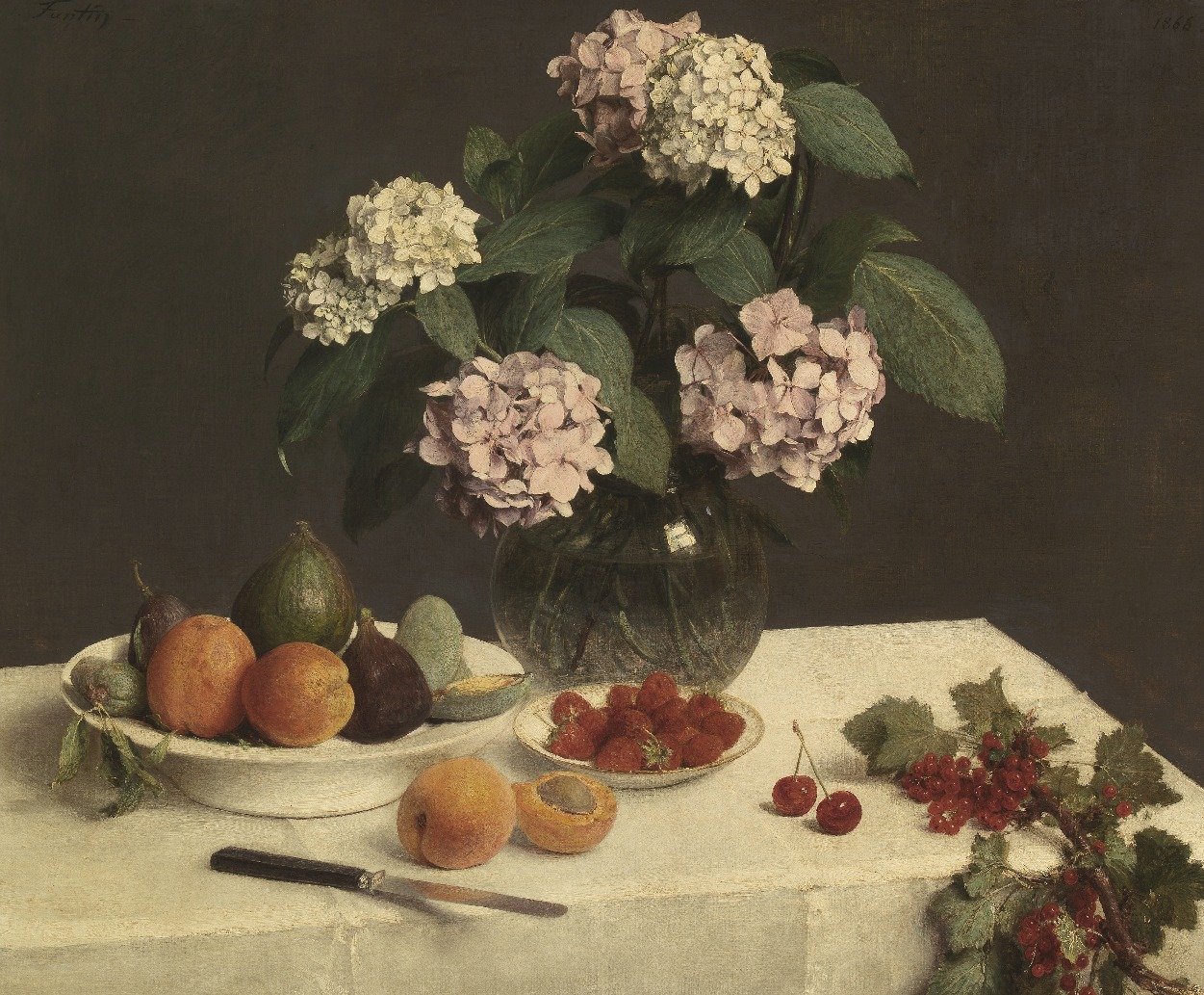 स्टिल लाइफ या ला टेबल गार्नी by Henri Fantin-Latour - 1866 - 60 x 73 सेमी 