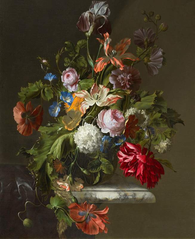 flowers-in-a-glass-vase-on-a-