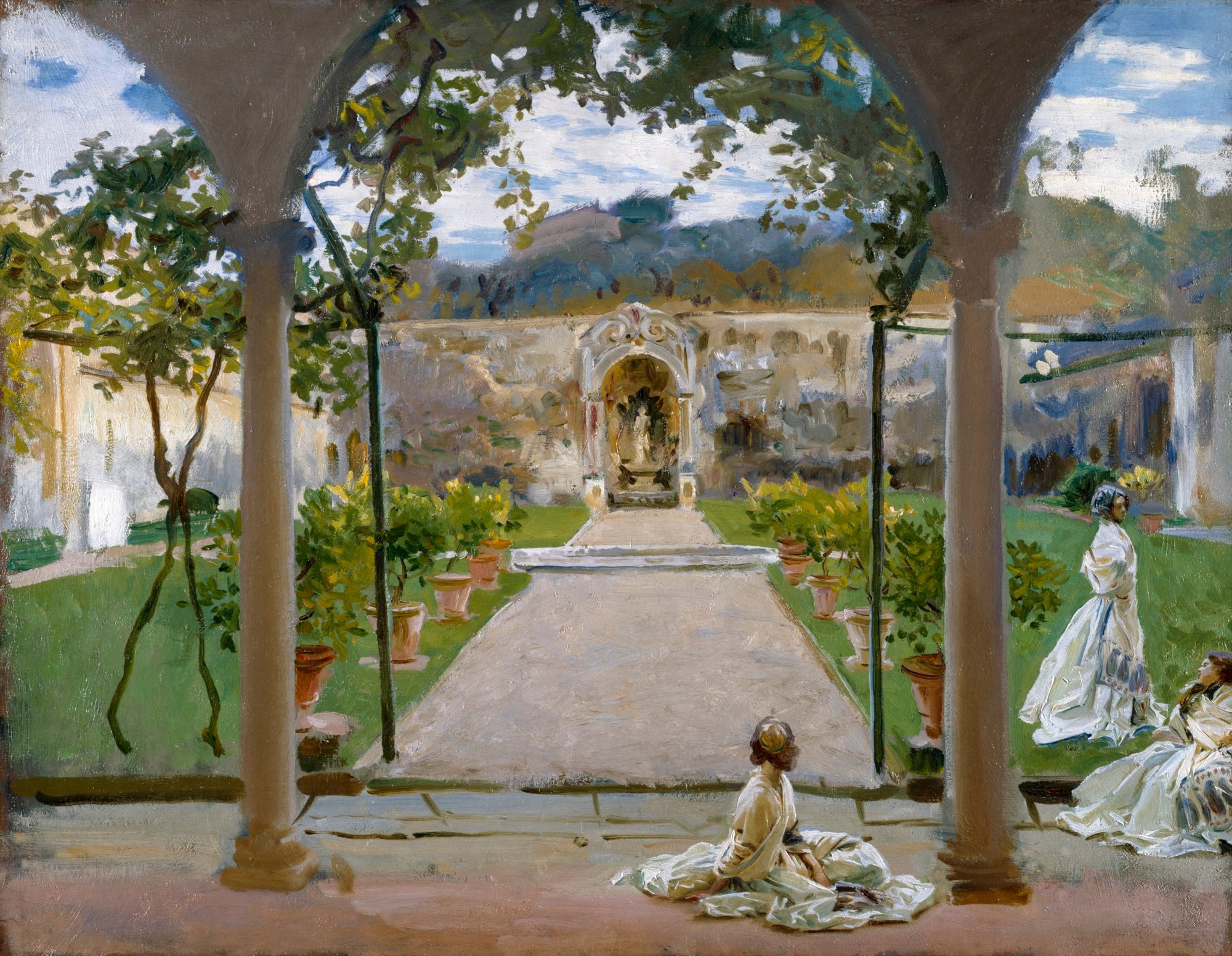 At Torre Galli: Ladies in a Garden by John Singer Sargent - 1910 - 71.1 x 91.5 cm Royal Academy of Arts