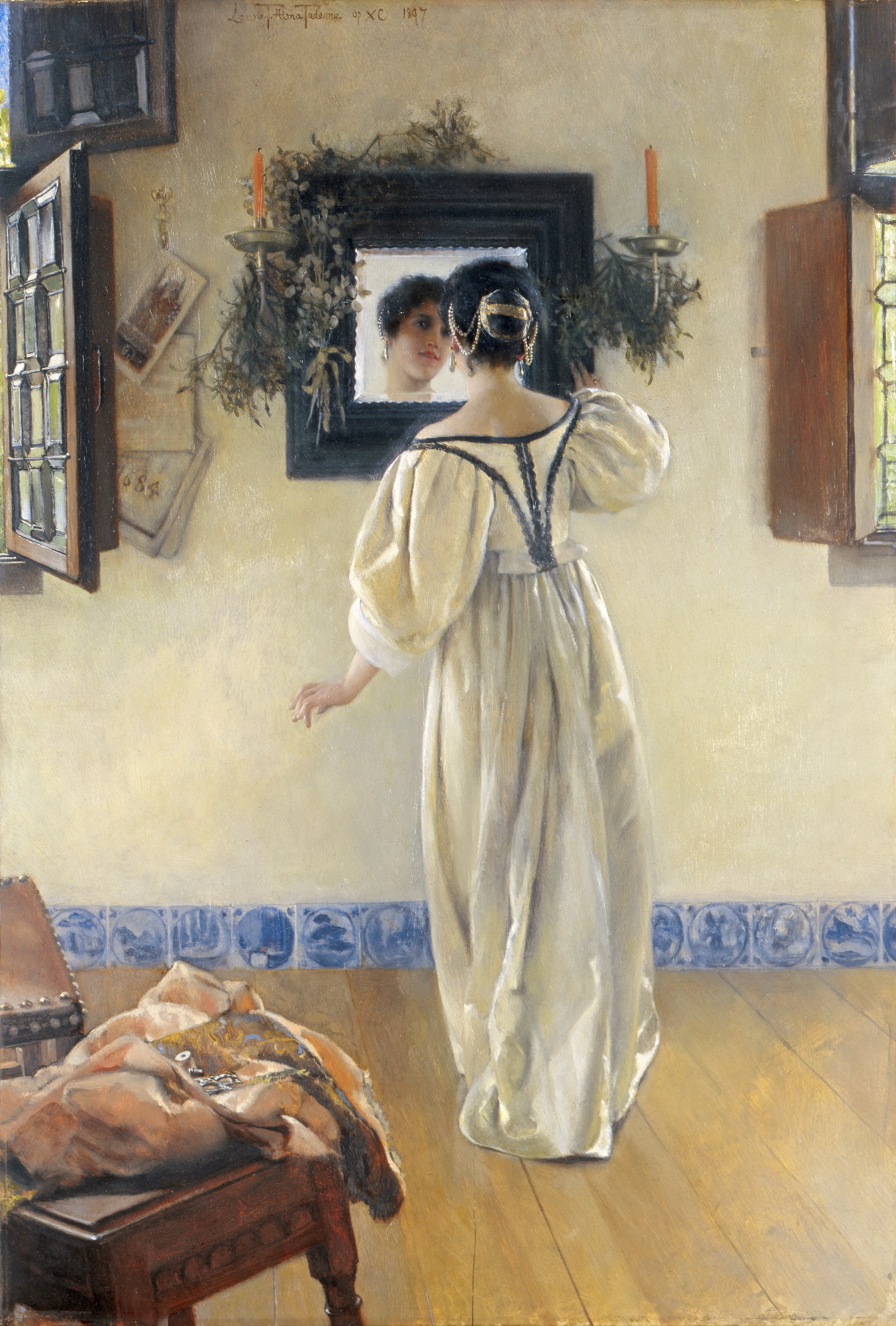 A Knock at the Door by Laura Theresa Alma Tadema - 1897 - 63.82 x 44.77 cm The Currier Museum of Art
