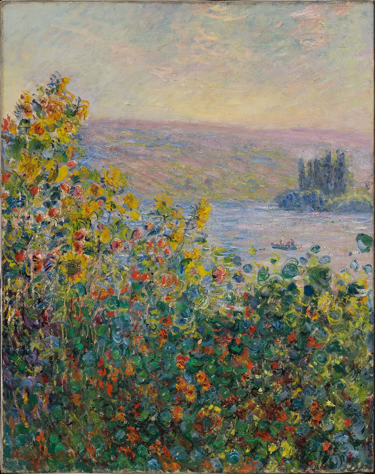 फ्लॉवर बेड्स एट वेथुई by Claude Monet - 1881 - 92.1 x 73.3 cm 