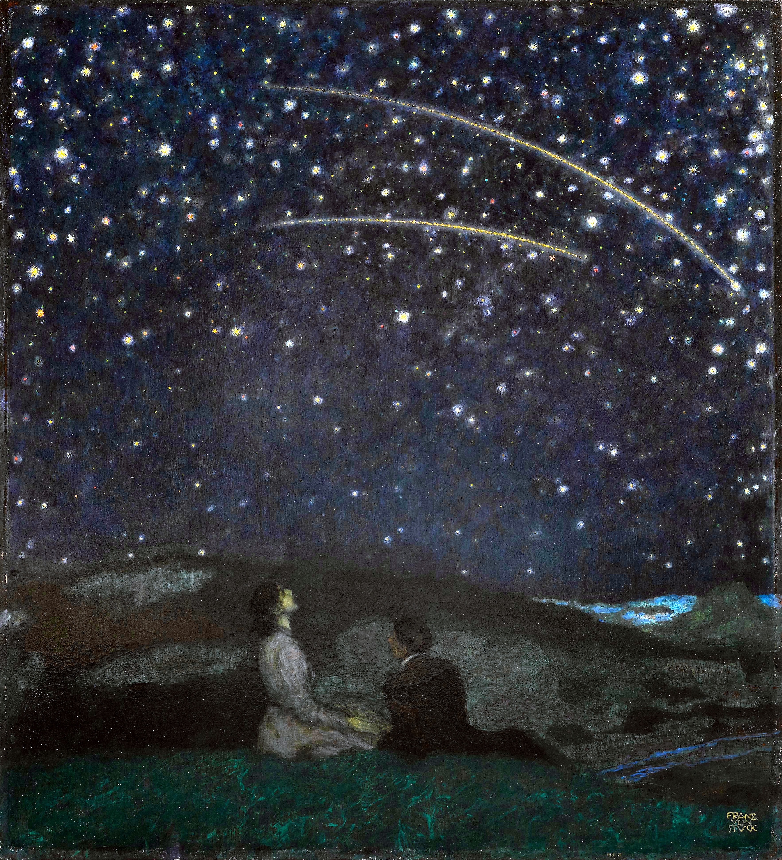 Spadające gwiazdy by Franz von Stuck - 1912 - 65 x 58,5 cm 