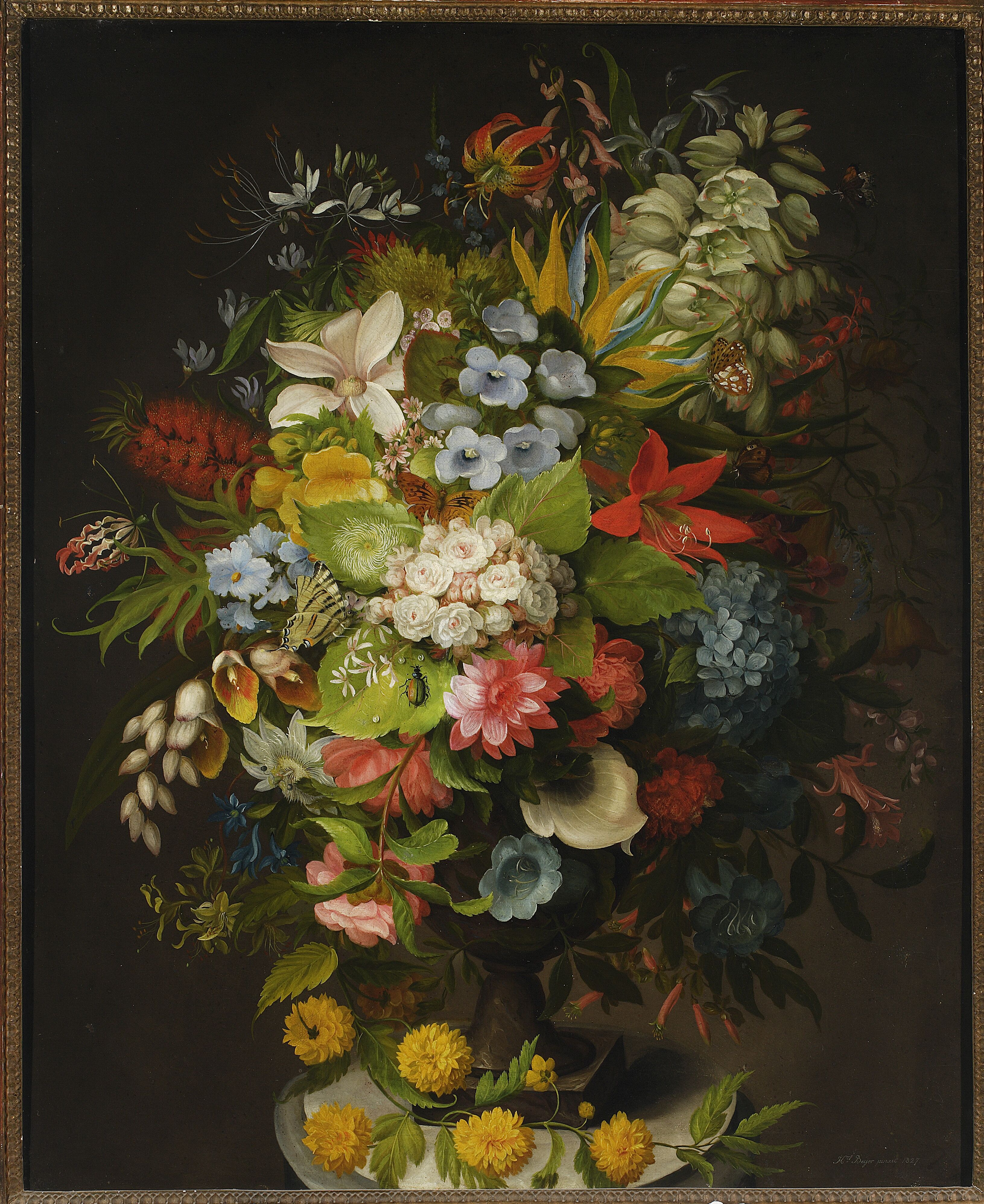 Bouquet de flores numa jarra by Henryka Beyer - 1827 - 85 x 66 cm 