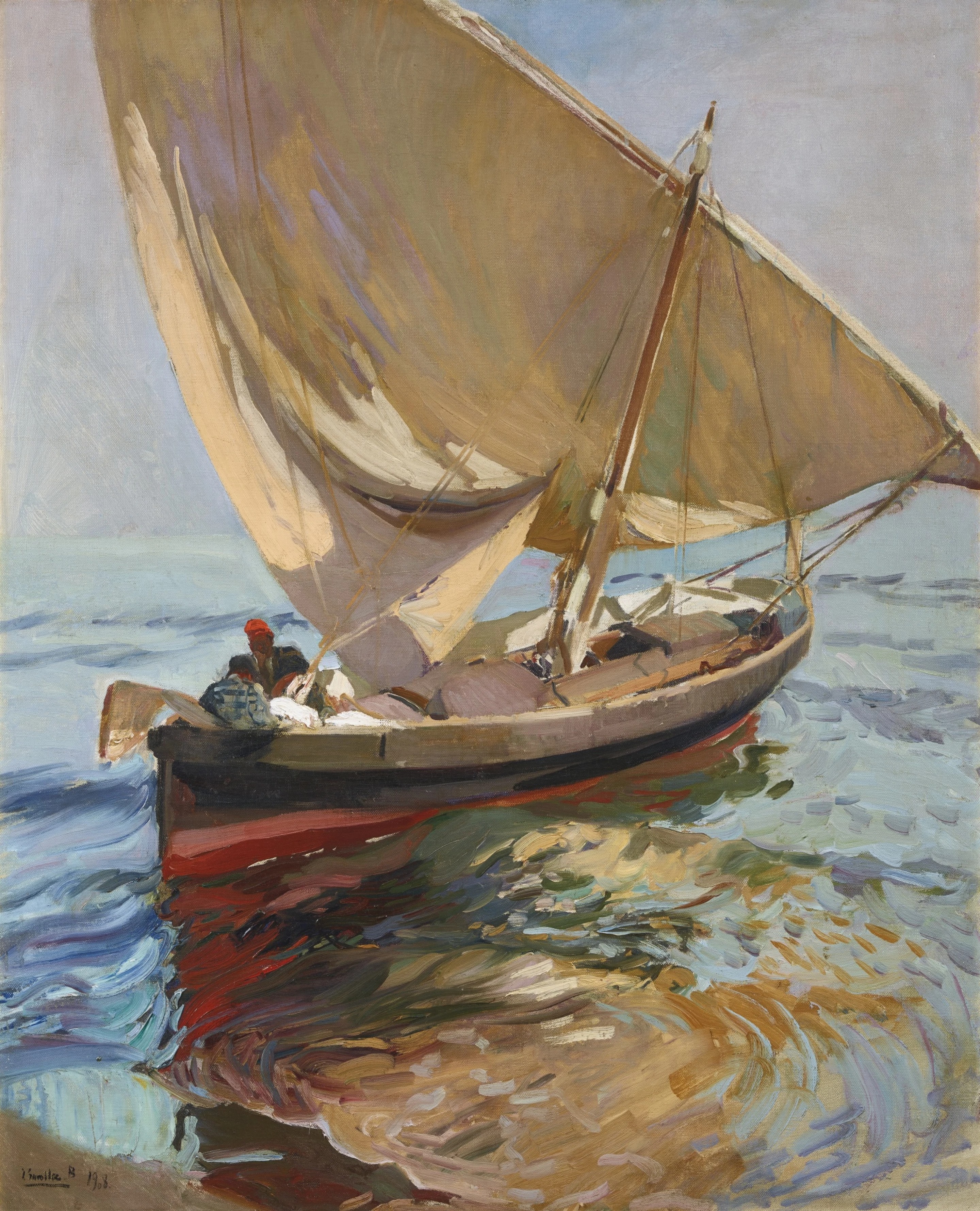 Partida para o mar. Valência by Joaquín Sorolla - 1908 - 111 x 91 cm coleção privada