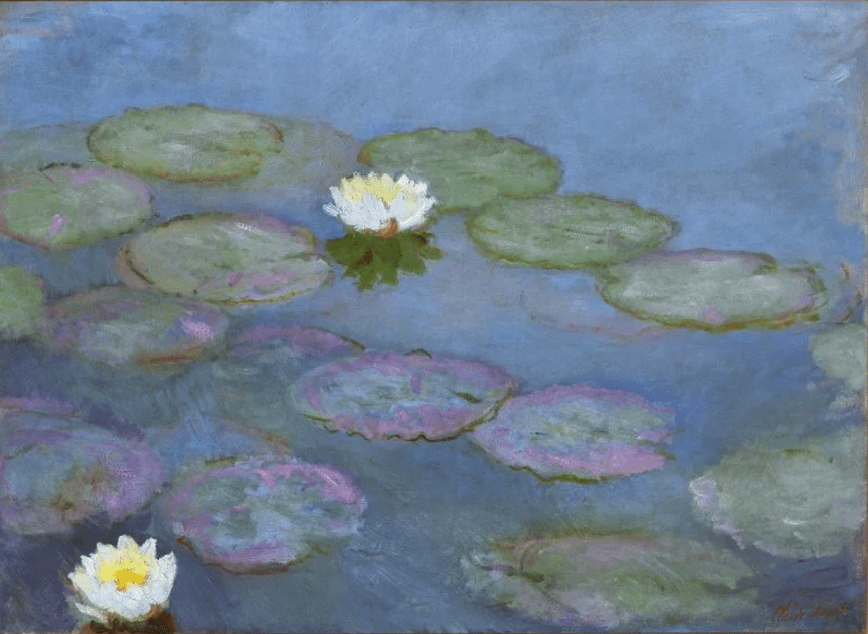 वॉटर लिलीज़ by Claude Monet - c. 1897-1899 - 73.3 x 101 से.मी 