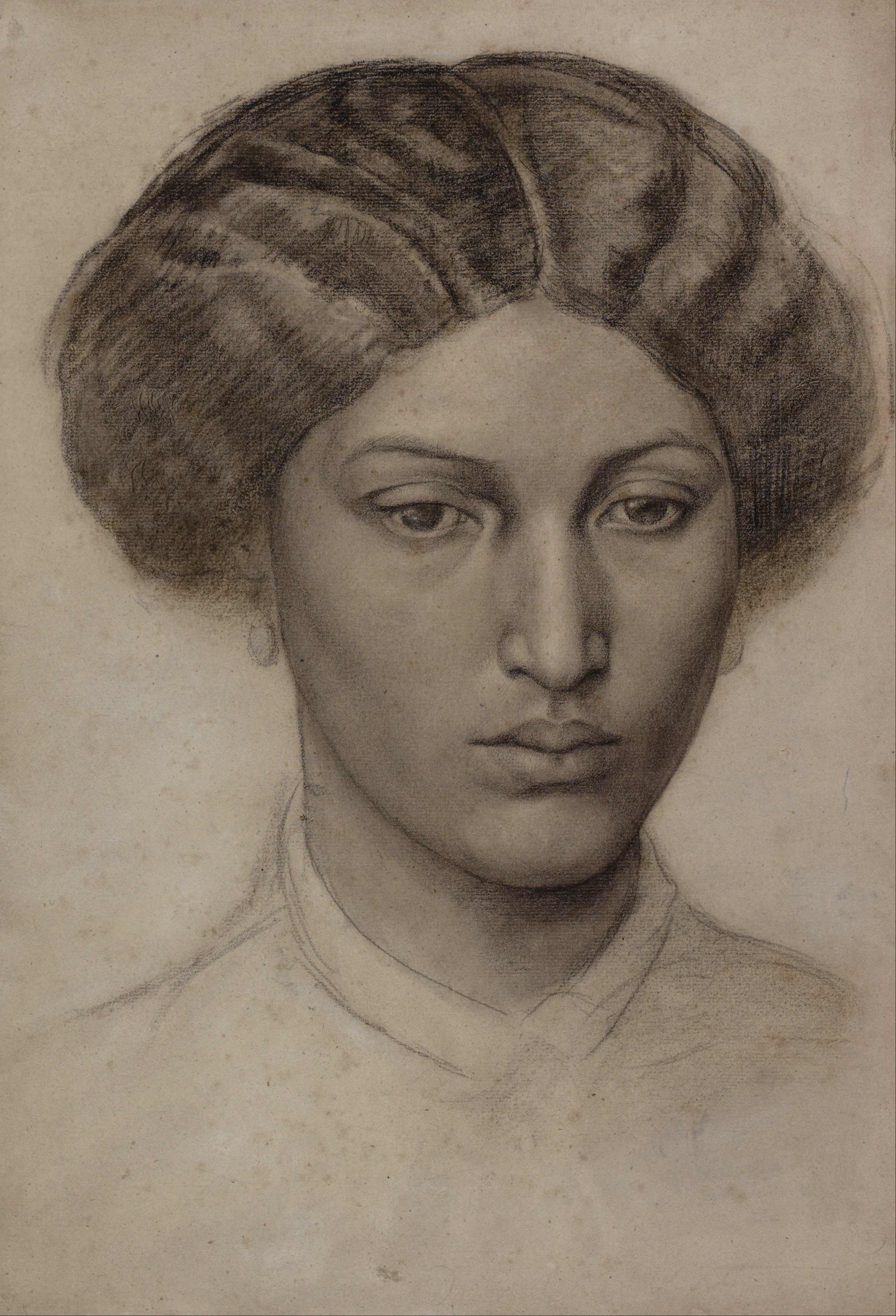Mrs. Eaton by Dante Gabriel Rossetti - c. 1863 - c. 1865 - 46.5 x 31.5 cm Cantor Arts Center at Stanford University