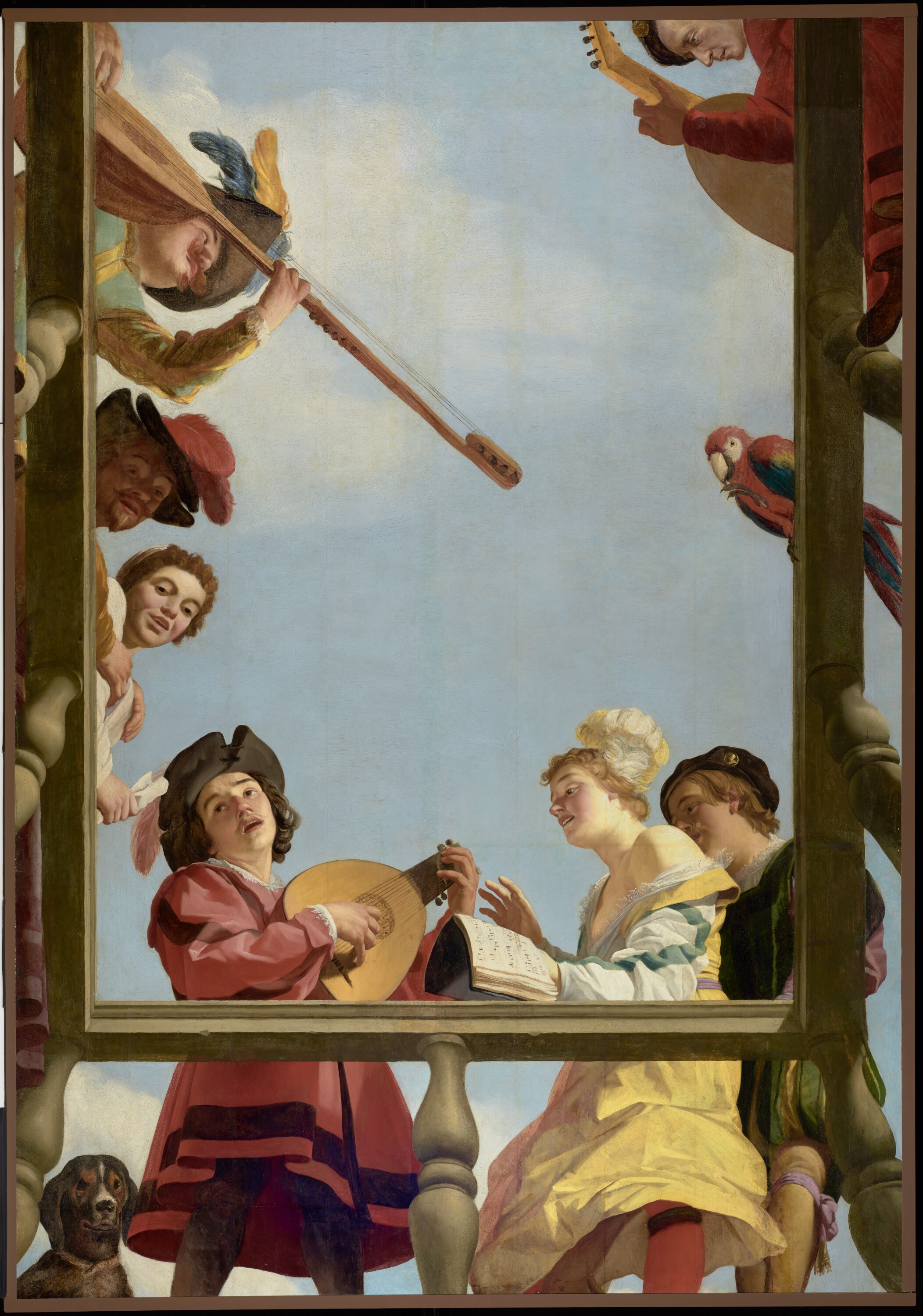 Groupe musical sur un balcon by Gerard van Honthorst - 1622 - 309,9 × 216,4 cm Musée J.Paul Getty