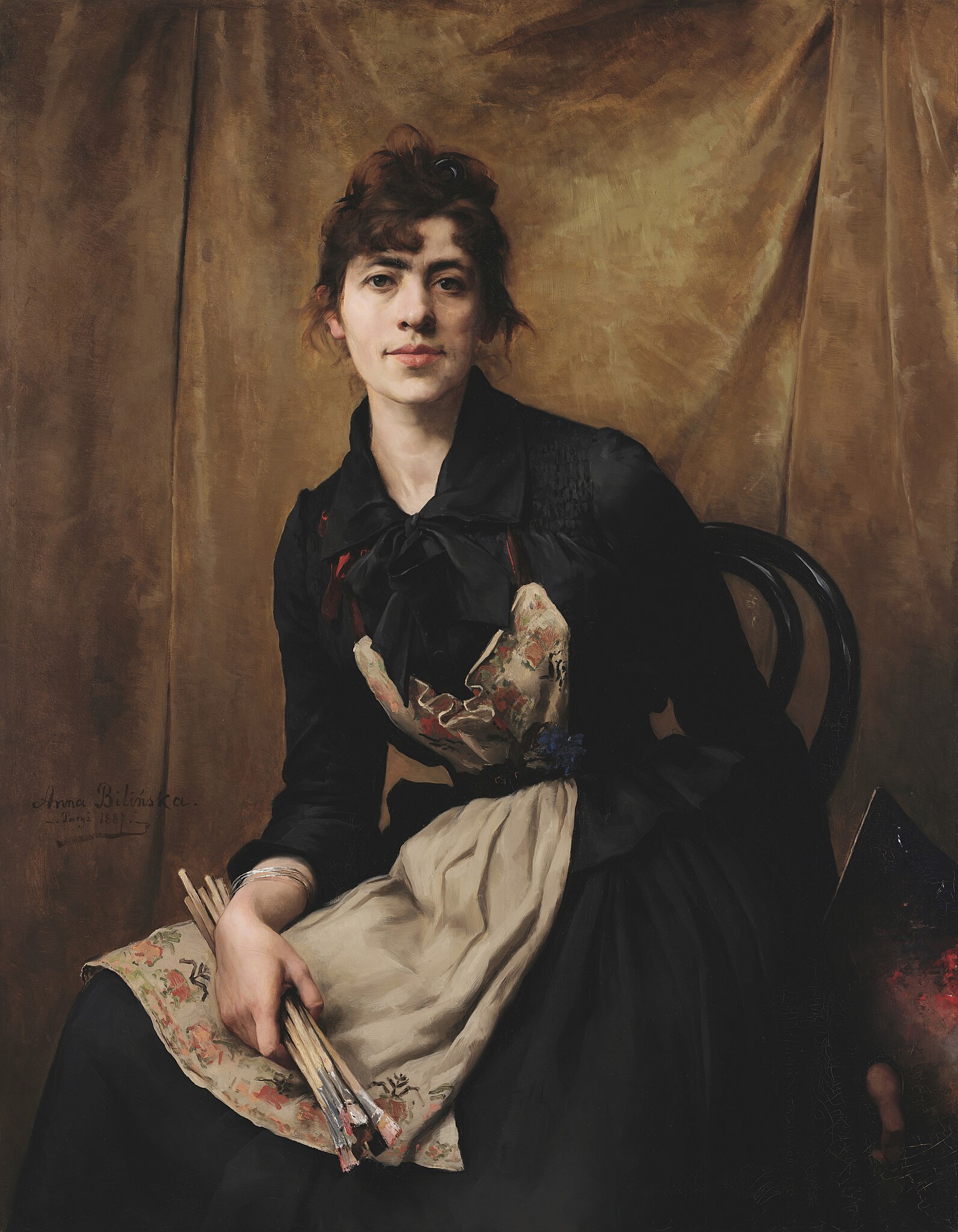 Аутопортрет са палетом by Anna Bilińska-Bohdanowicz - 1887. - 117 x 90 cm 
