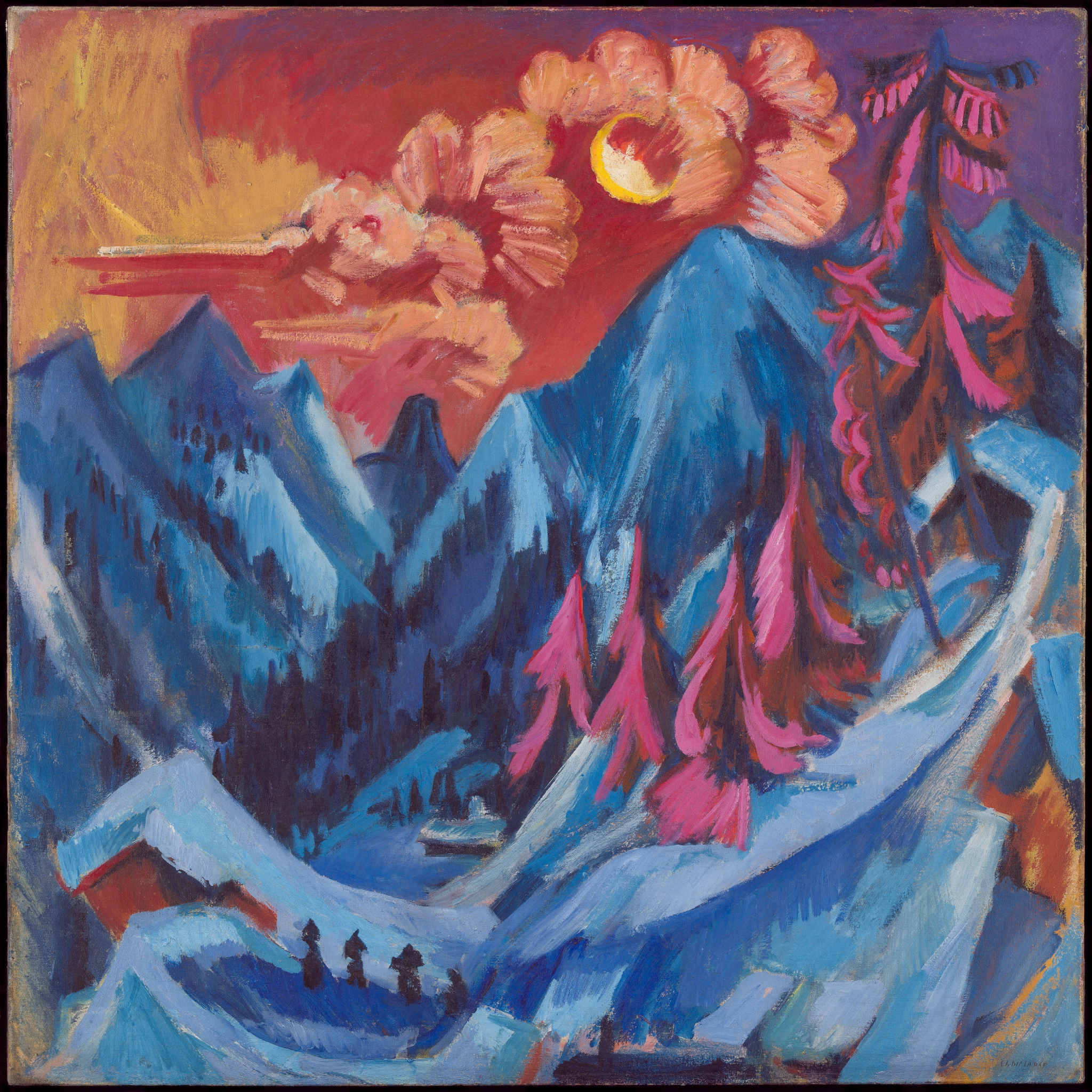 Paisaje de invierno a la luz de la luna by Ernst Ludwig Kirchner - 1919 - 120.7 × 120.7 cm Detroit Institute of Arts