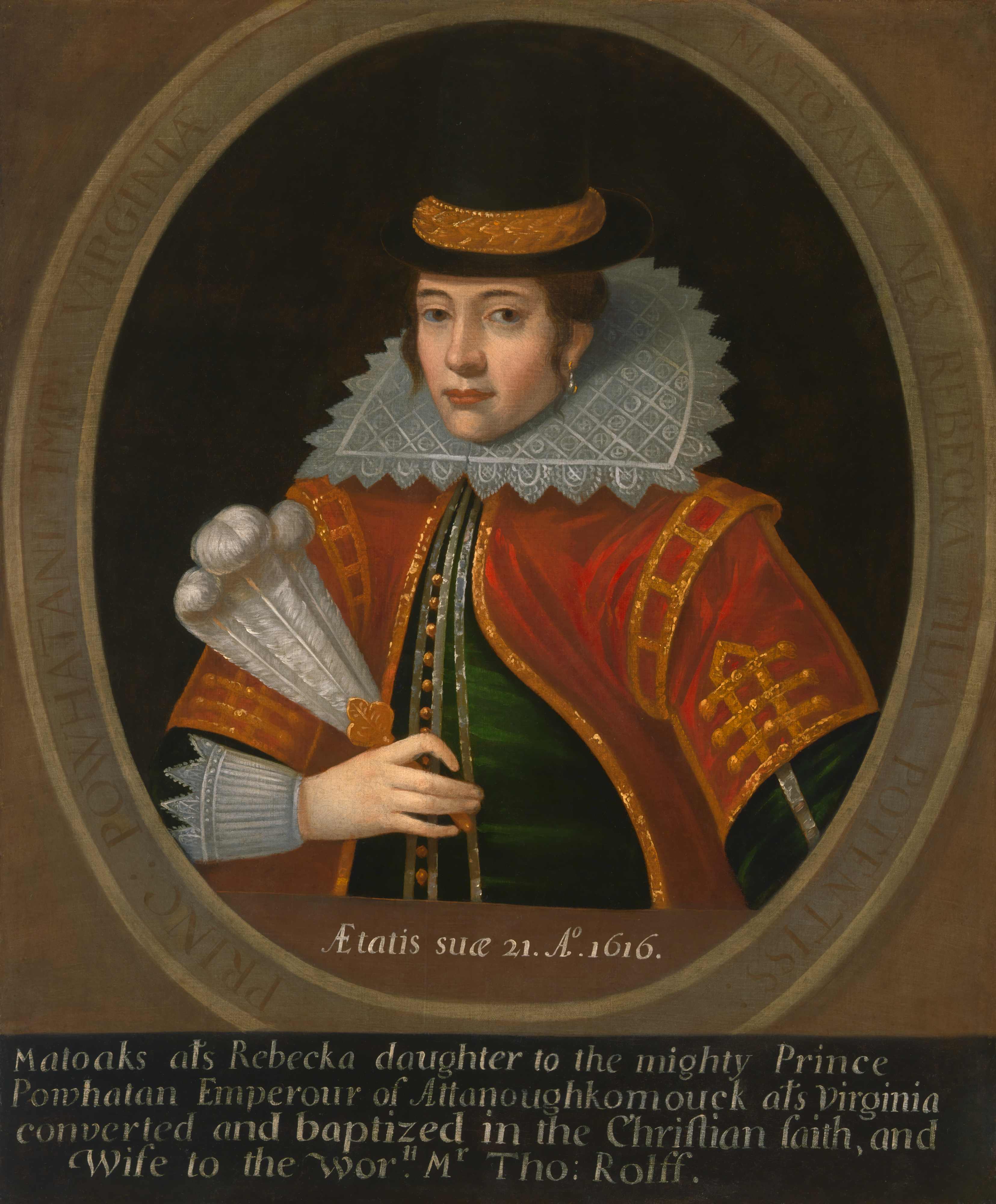 Pocahontas by Artiste Inconnu - Après 1616 - 64.8 x 77.5 cm 