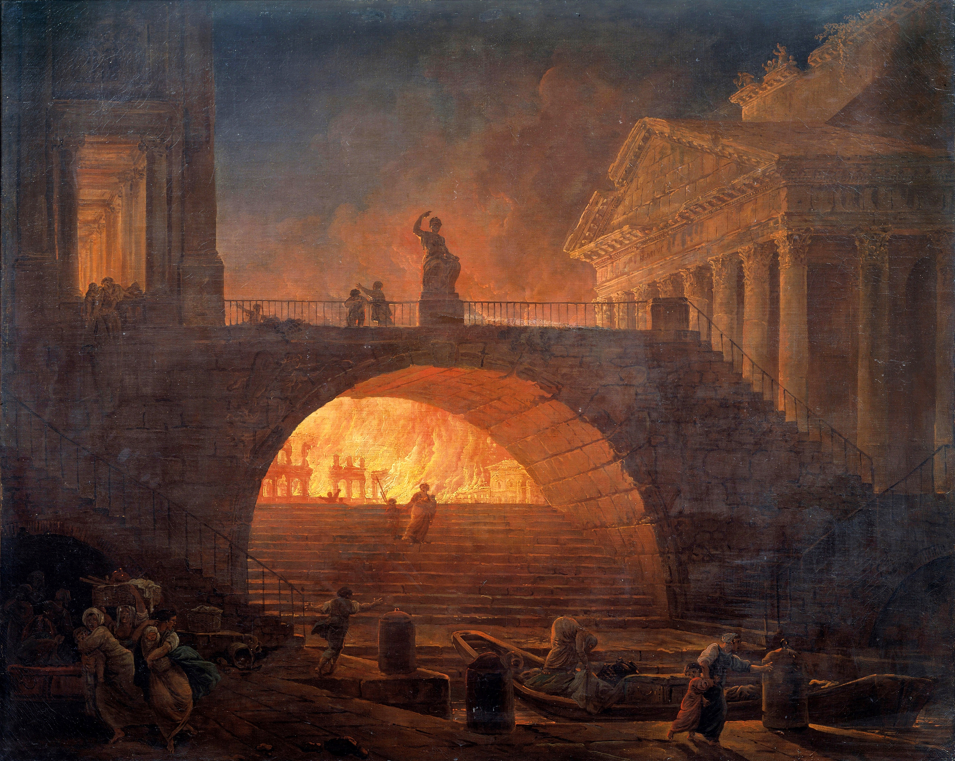 L’incendio di Roma 18 luglio 64 d.C. by Hubert Robert - 1785 - 76 x 93 cm 