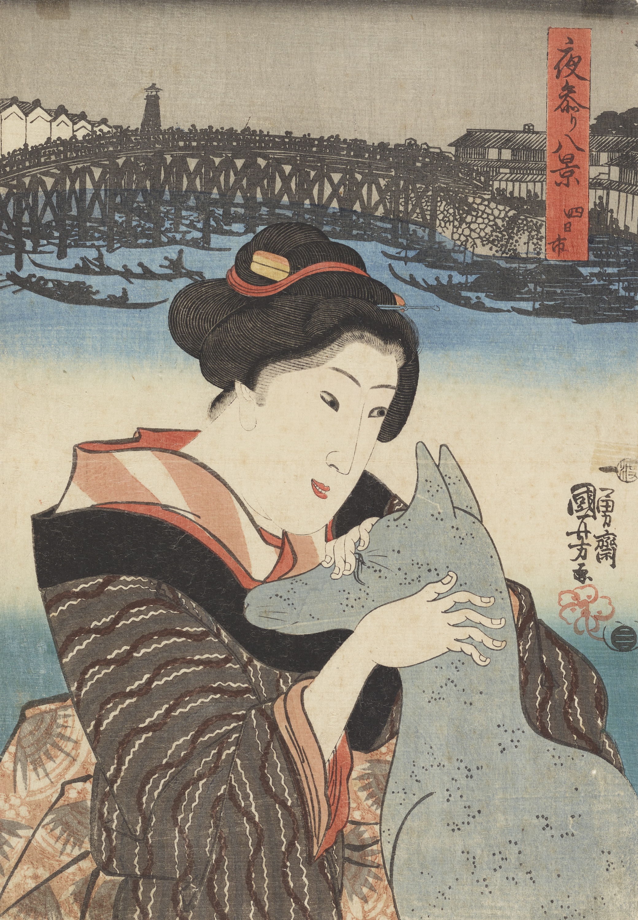 Yokkaichi by Utagawa Kuniyoshi - vers 1844 - 24,2 x 34,5 cm Musée de Nouvelle-Zélande Te Papa Tongarewa