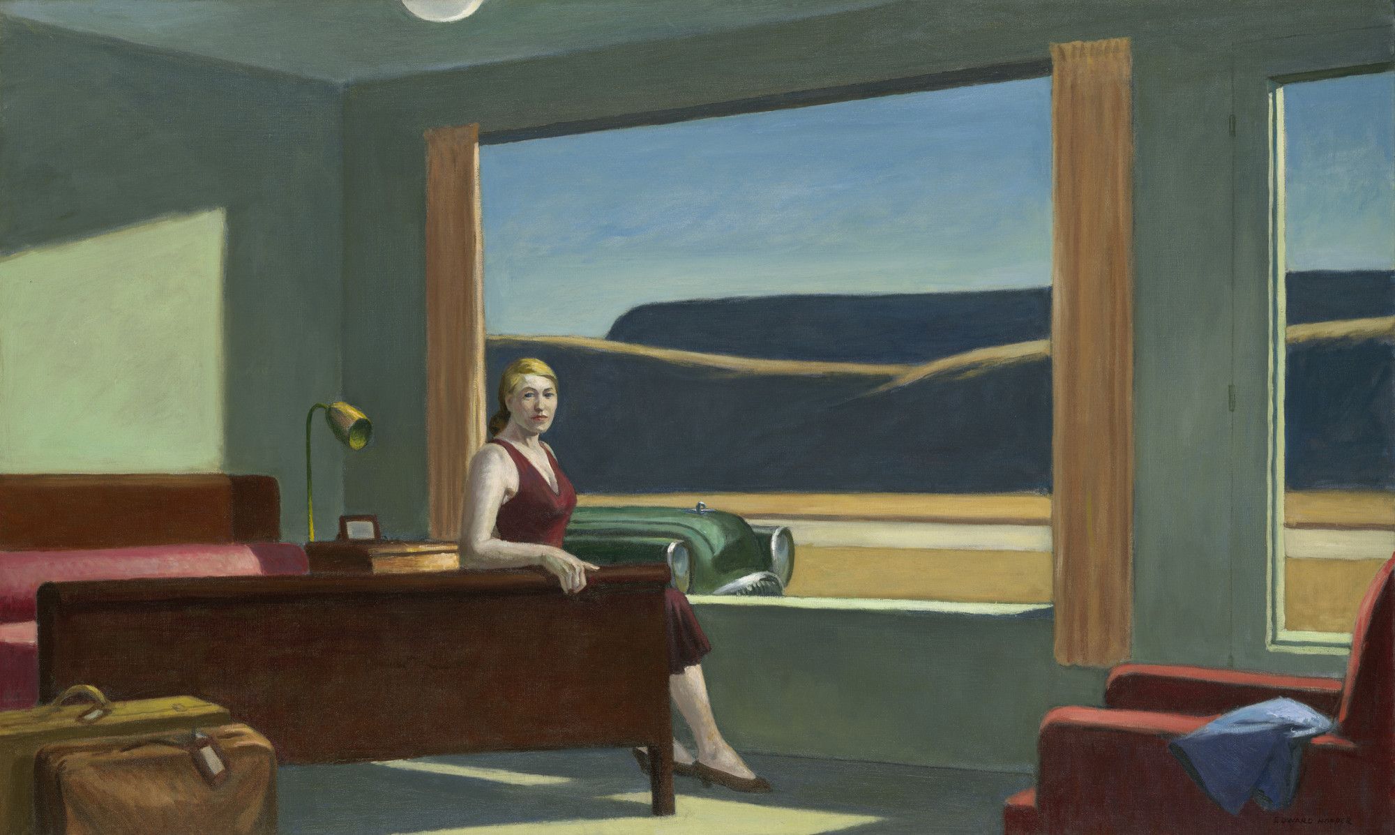 Западный мотель by Edward Hopper - 1957 - 77.8 × 128.3 см 
