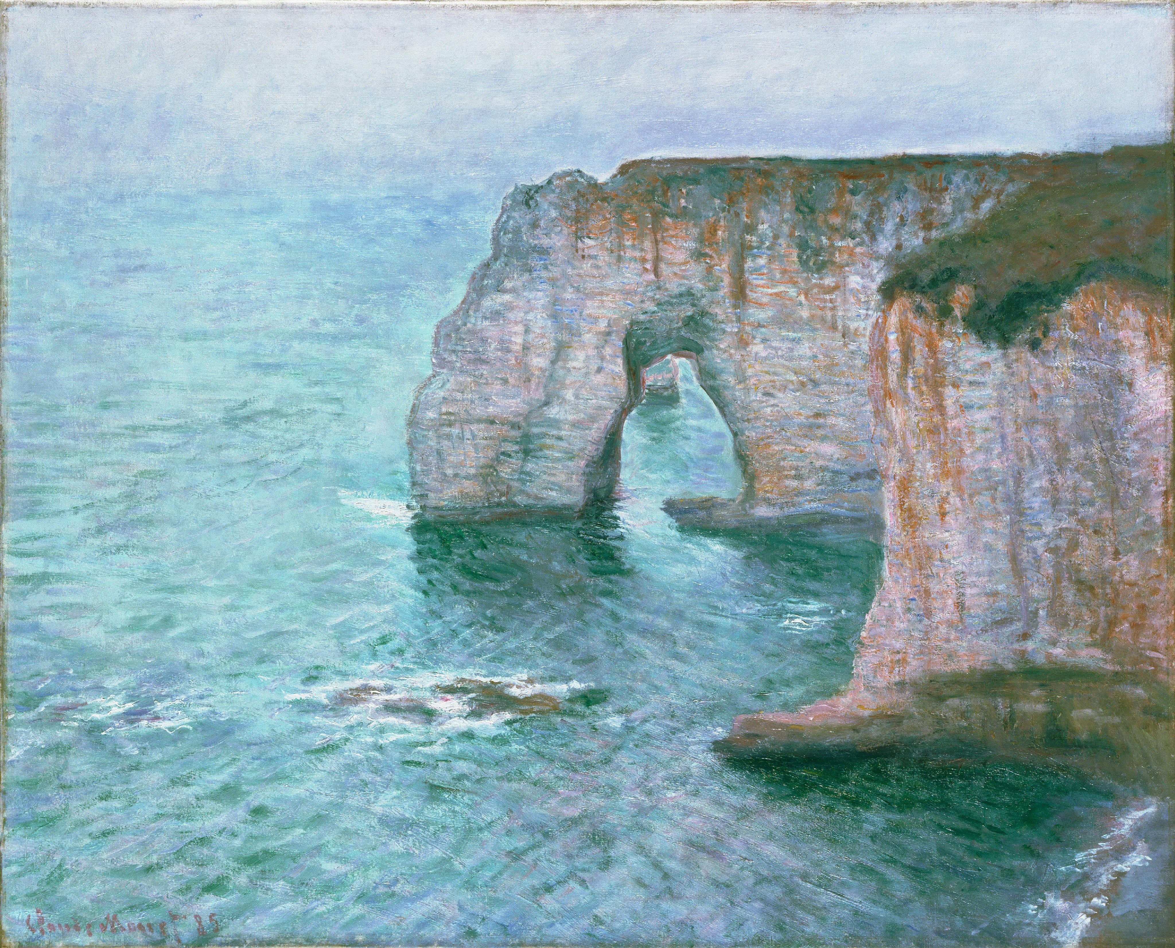 曼恩門，埃特勒塔 by Claude Monet - 1885 年 - 65.4 × 81.3 釐米 