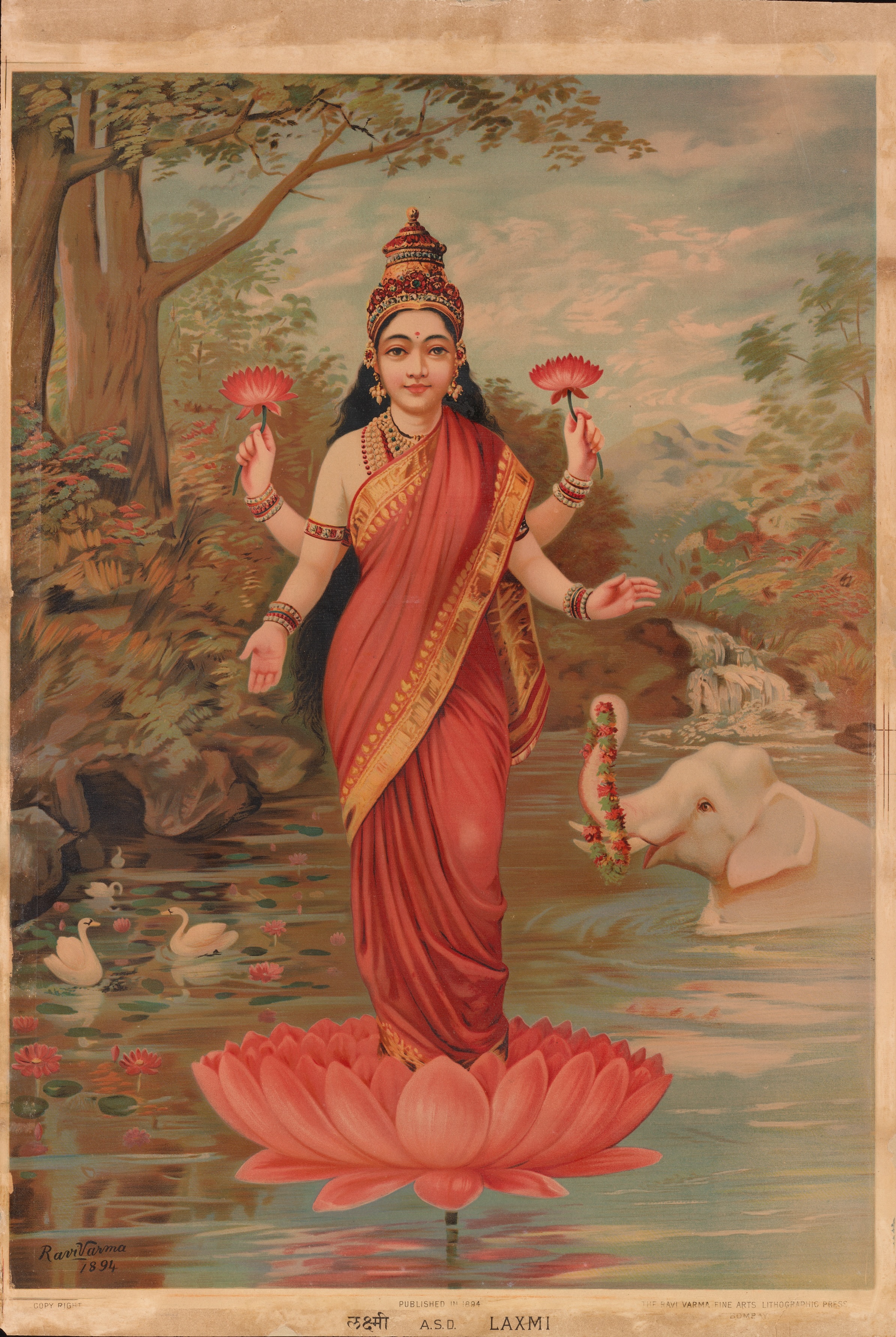 Lakshmi by Artista Desconhecido - 1894 - 71,4 × 50,8 cm 