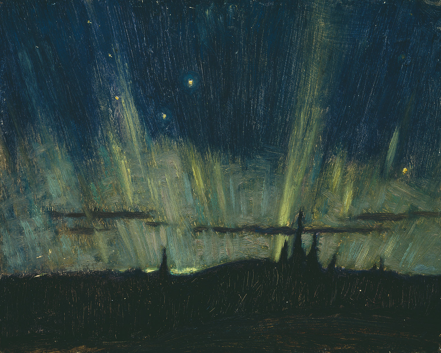 Északi fény by J.E.H. MacDonald - 1915/1916 - 20,2 x 25,4 cm 