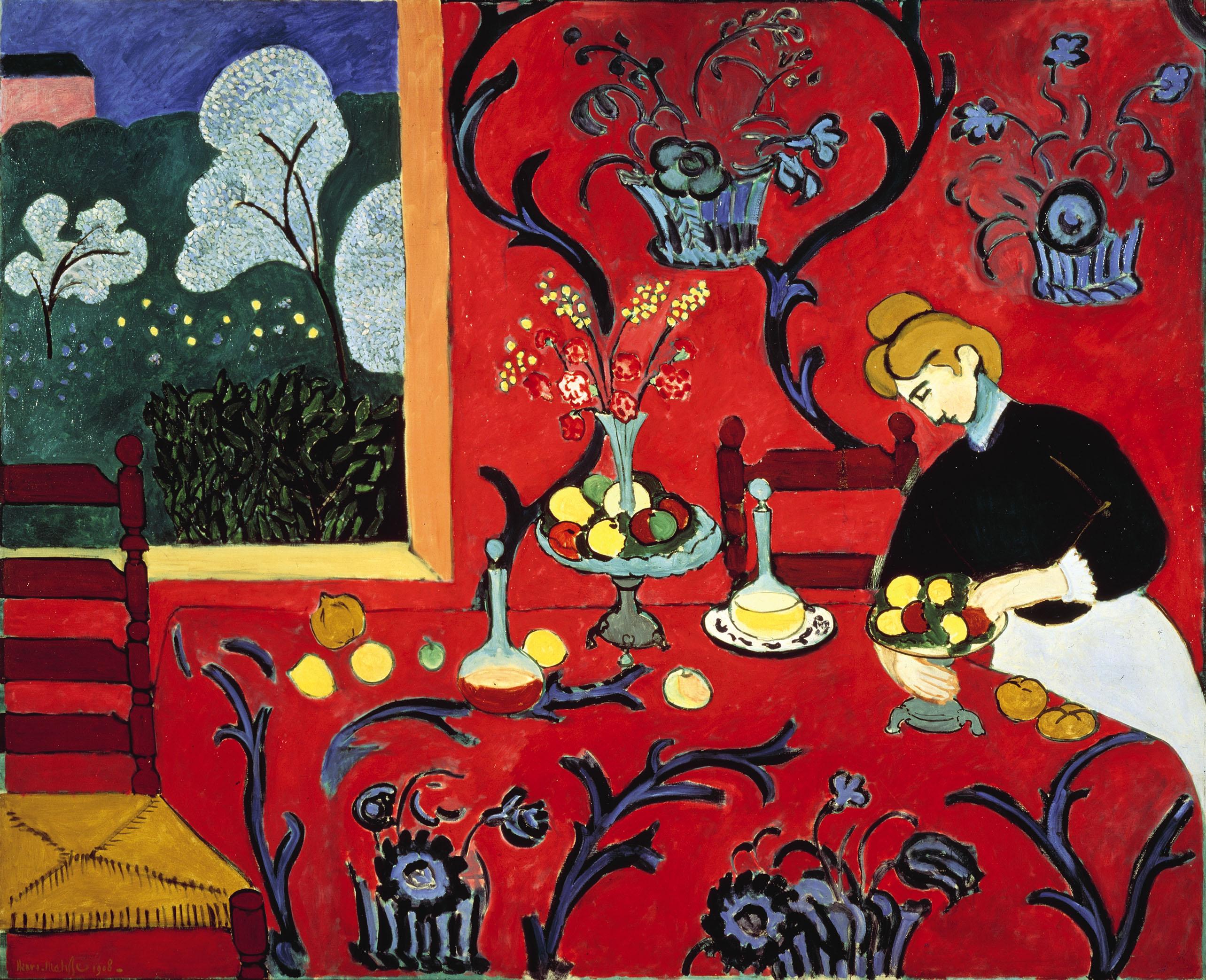 Tatlı: Kırmızıda Uyum by Henri Matisse - 1908 - 180,5 × 221 cm Ermitaj Müzesi