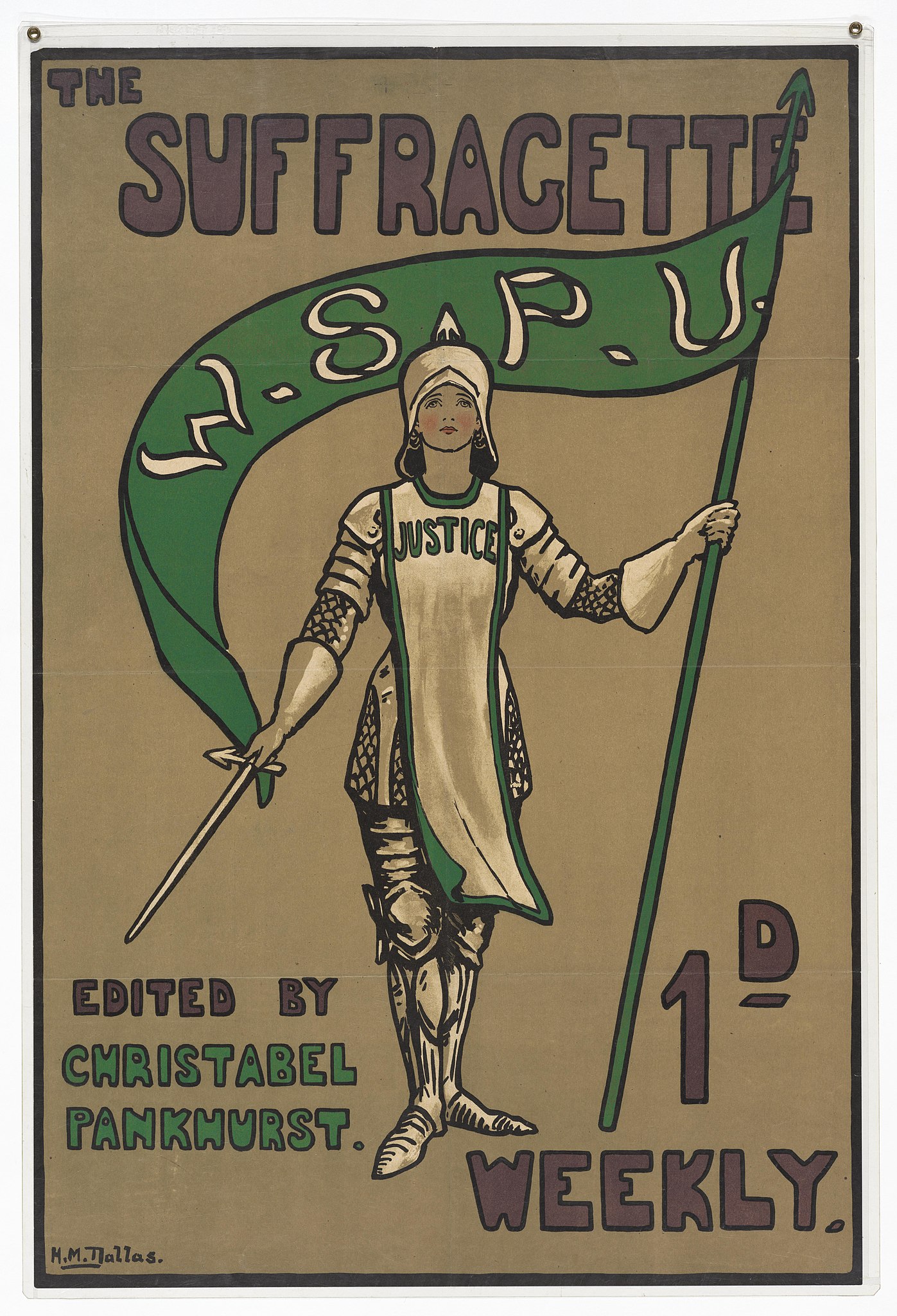 "Justice" from the "The Suffragette" by Hilda Mary Dallas - ca. 1912-1915 - 75.3 x 50.5 cm Victoria and Albert Museum