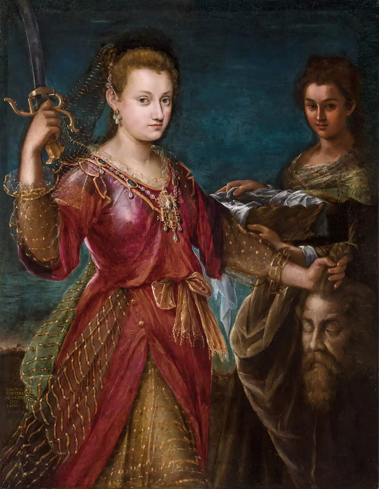 友第德砍下何樂弗尼的頭顱 by Lavinia Fontana - 1600 - 130 x 110 cm 
