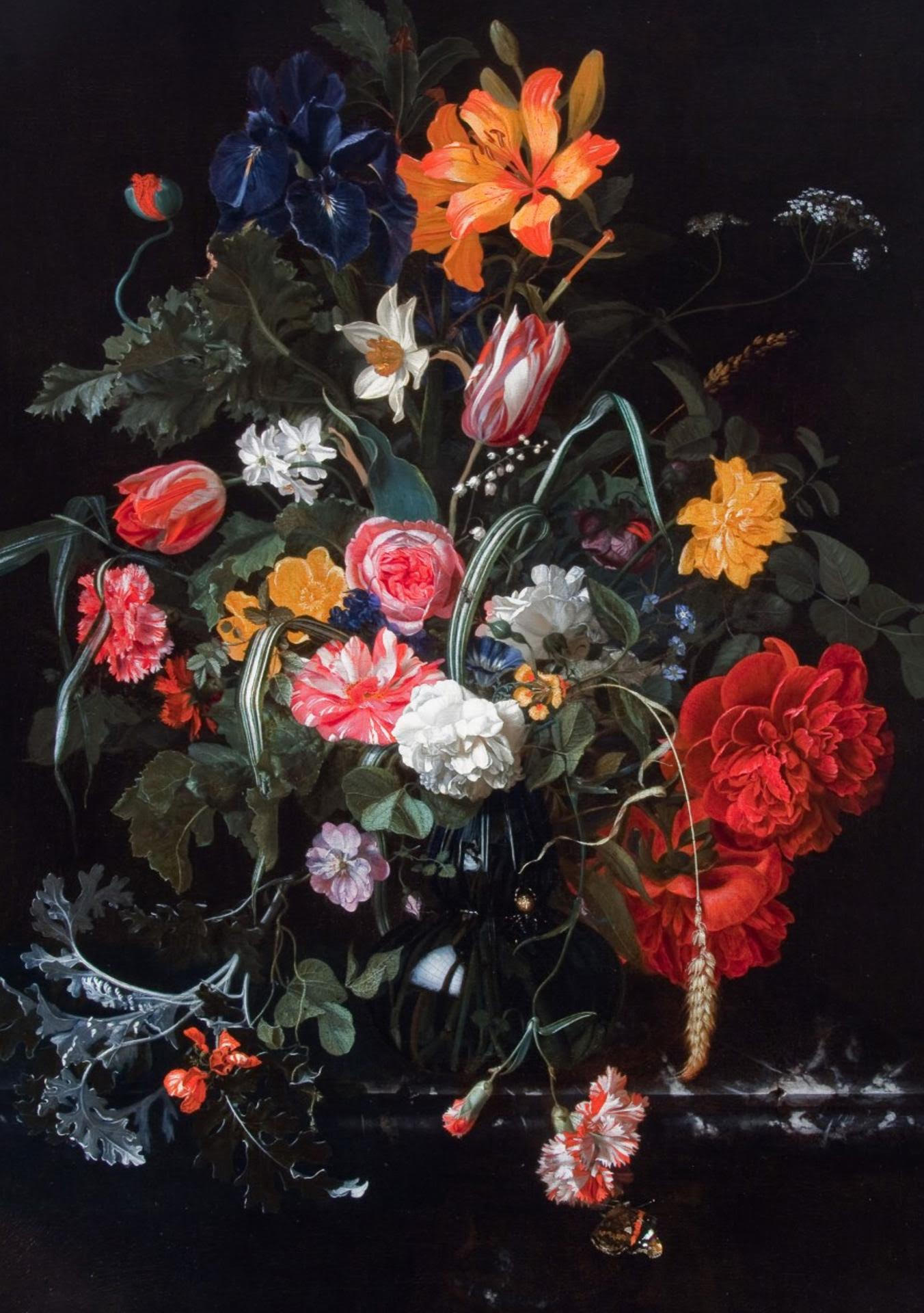 Stilleben med blommor och fjärilar by Maria van Oosterwijck - 1668 - 87,7 × 75,9 cm 