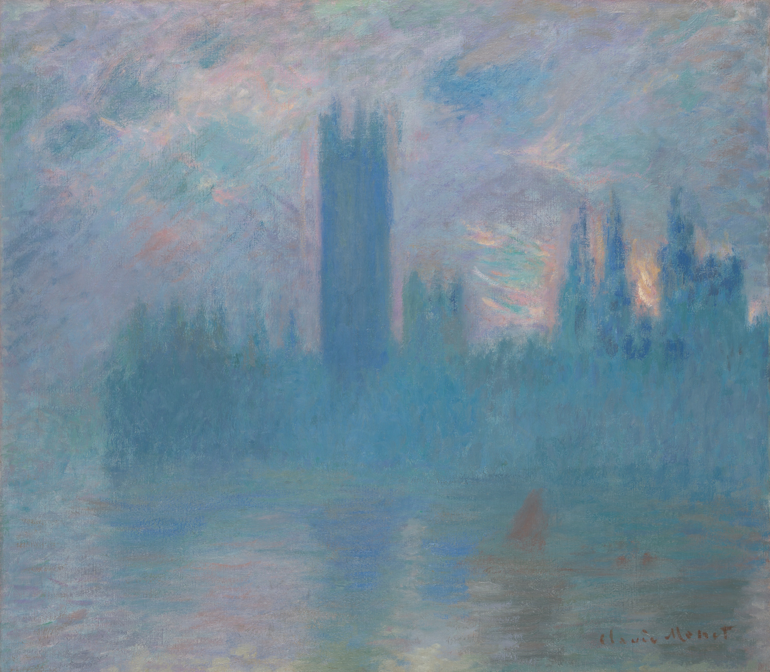 Londra Parlamento Binası by Claude Monet - 1900-01 - 81.2 × 92.8 cm Art Institute of Chicago