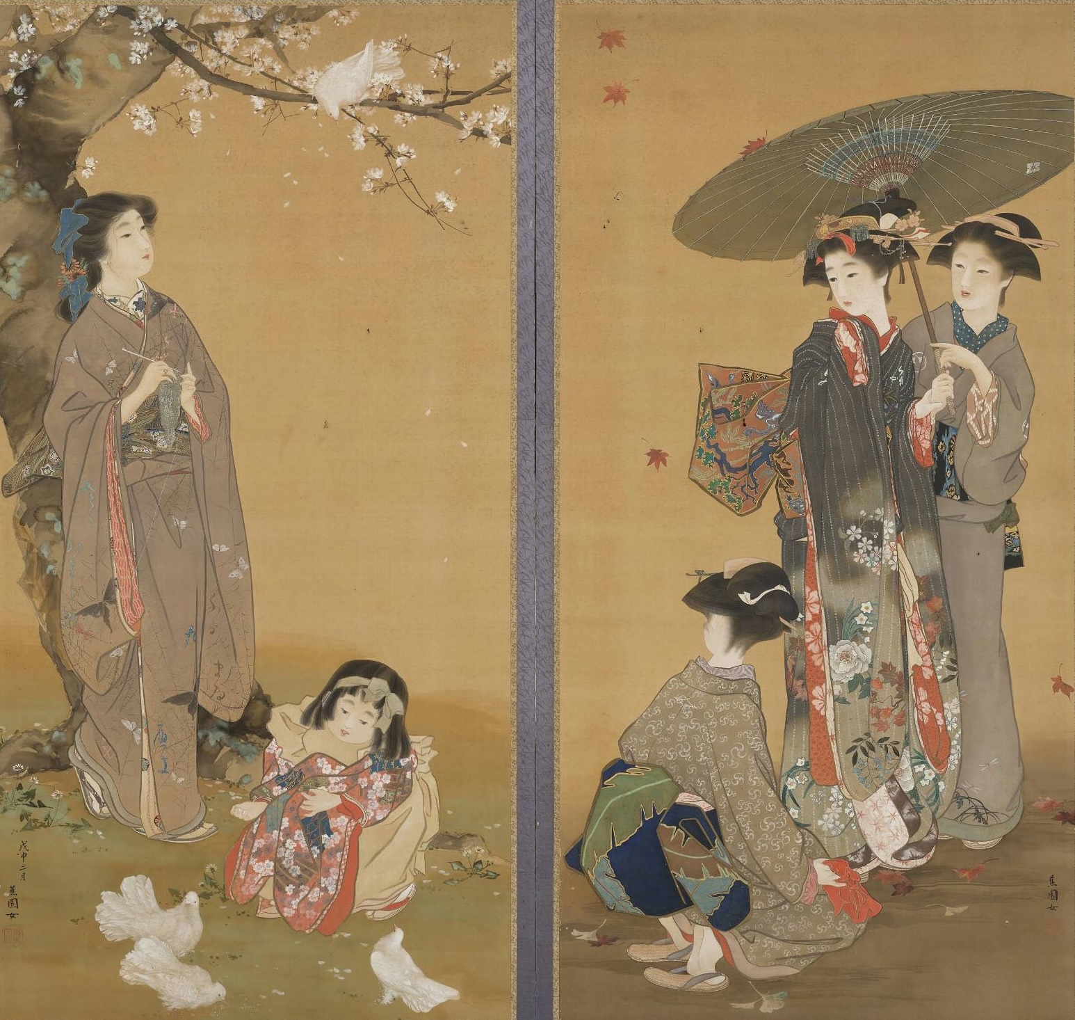 زیارت (روز بهار) by Ikeda Shōen - ۱۹۰۷ - ۱۶۹.۵ × ۸۴.۲۰ سانتی‌متر 