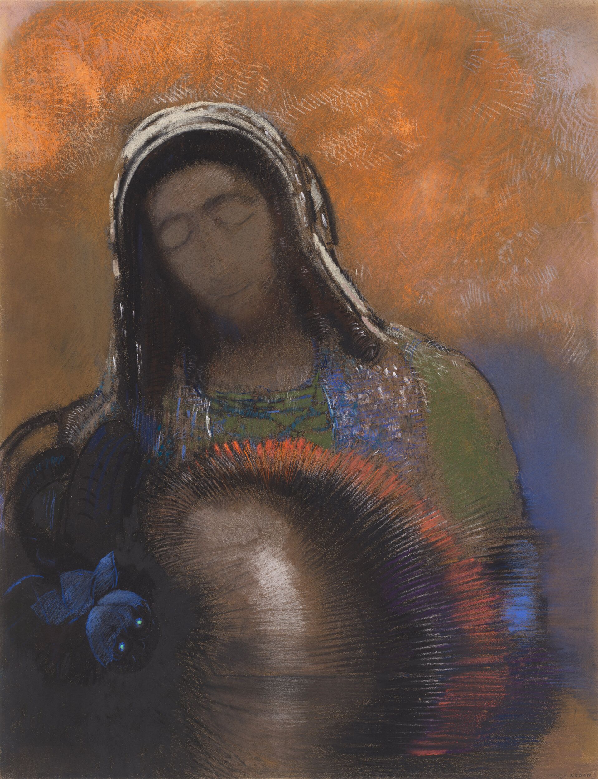 Священне серце (Будда) by Odilon Redon - 1906 - 65,4 × 50,1 см 