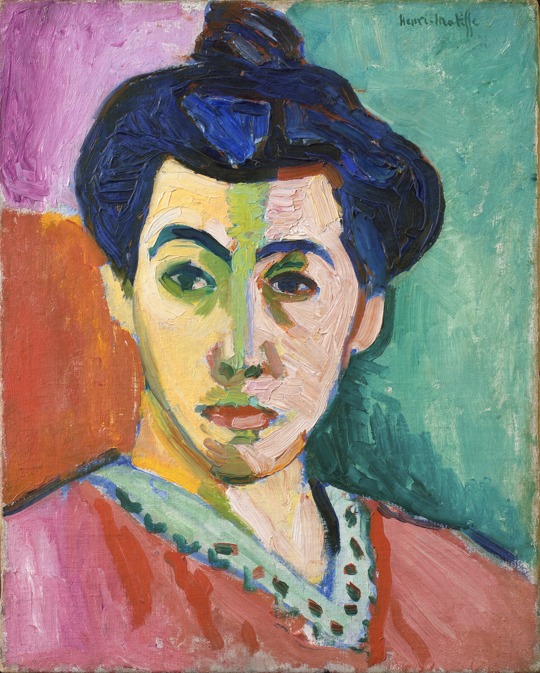Madam Matisse'in Portresi, Yeşil Çizgi by Henri Matisse - 1905 - 40.5 x 32.5 cm Danimarka Ulusal Galerisi