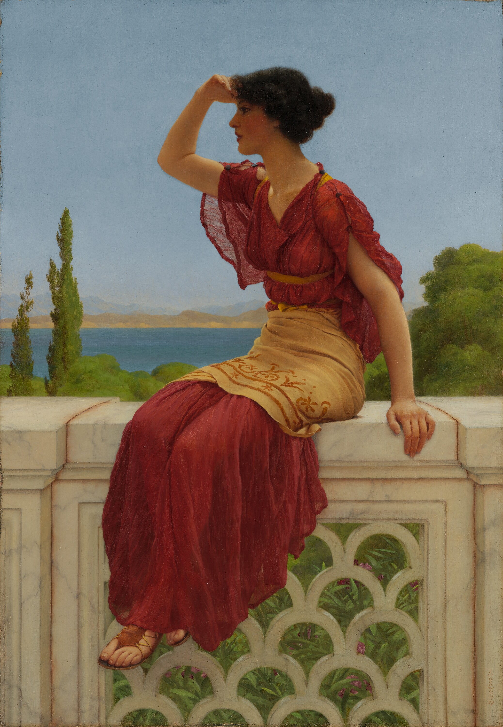 Cигнал by John William Godward - 1899. - 66 × 46.4 cm 