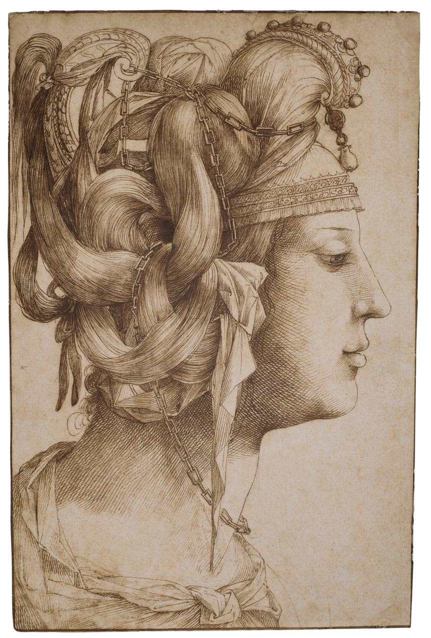 The Head of a Woman by Jacopo Ligozzi - 16th/17th century - 30 x 19 cm private collection