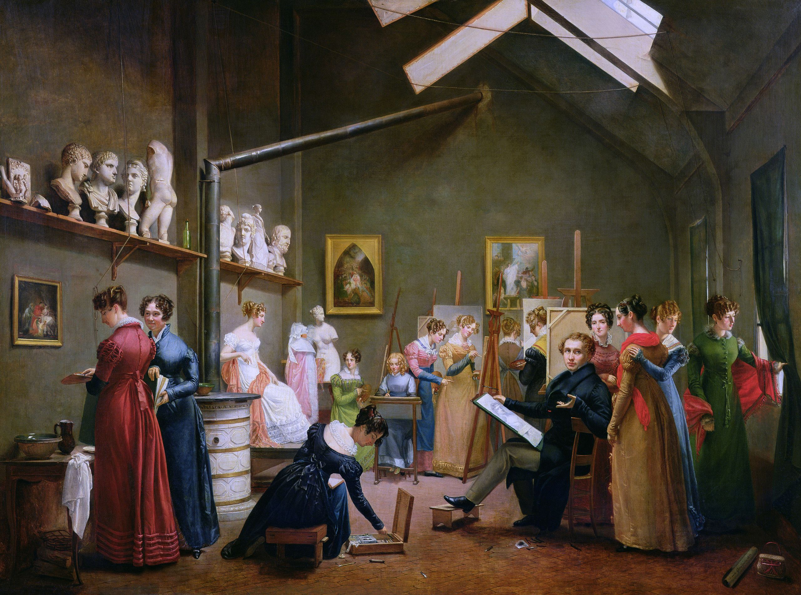 The Studio of Abel de Pujol by Adrienne Marie Louise Grandpierre-Deverzy - 1822 - 96 x 129 cm Musée Marmottan Monet