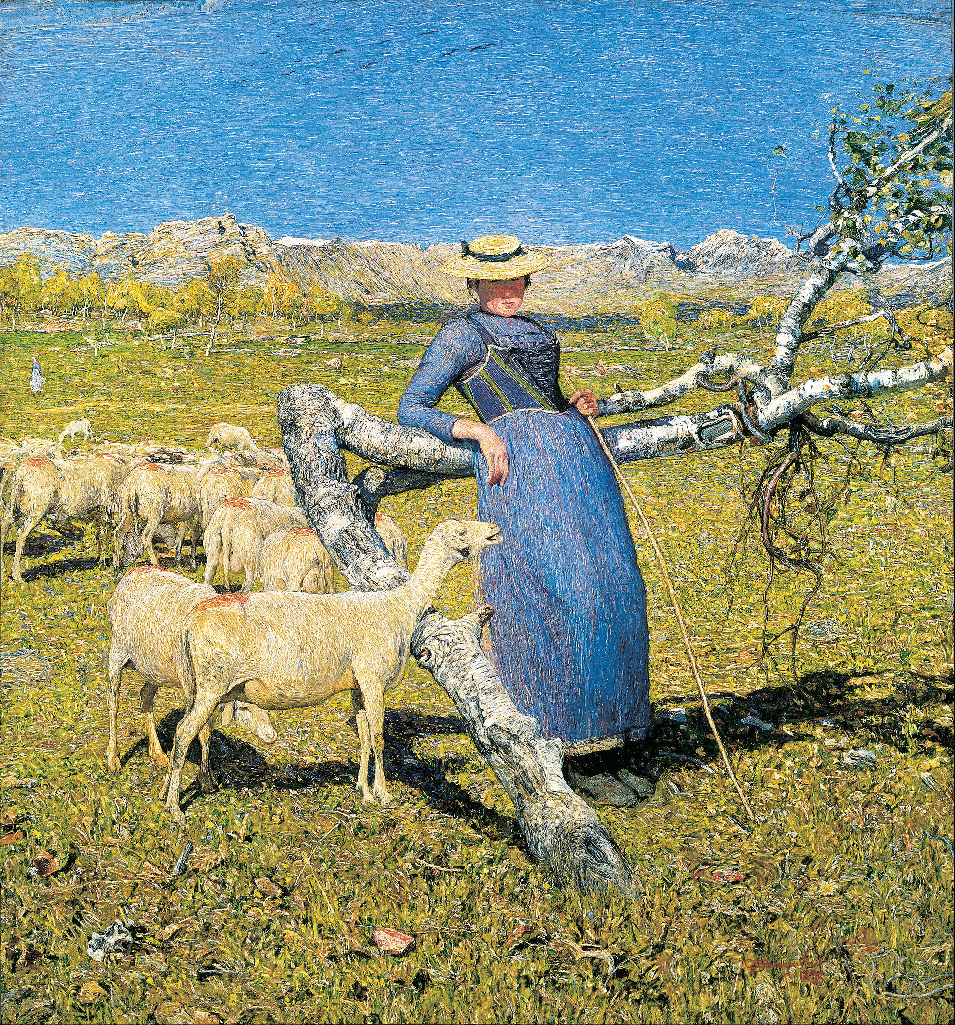 Alplerde Gün Ortası by Giovanni Segantini - 1892 - 86 x 80 cm Ohara Sanat Müzesi