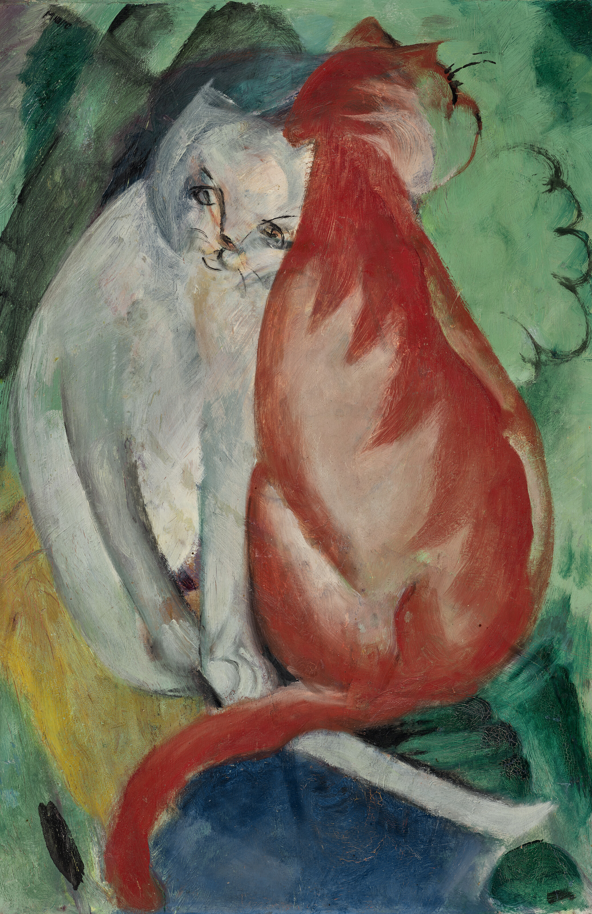 Cats, Red and White by Franz Marc - 1912 - 52 x 35 cm private collection