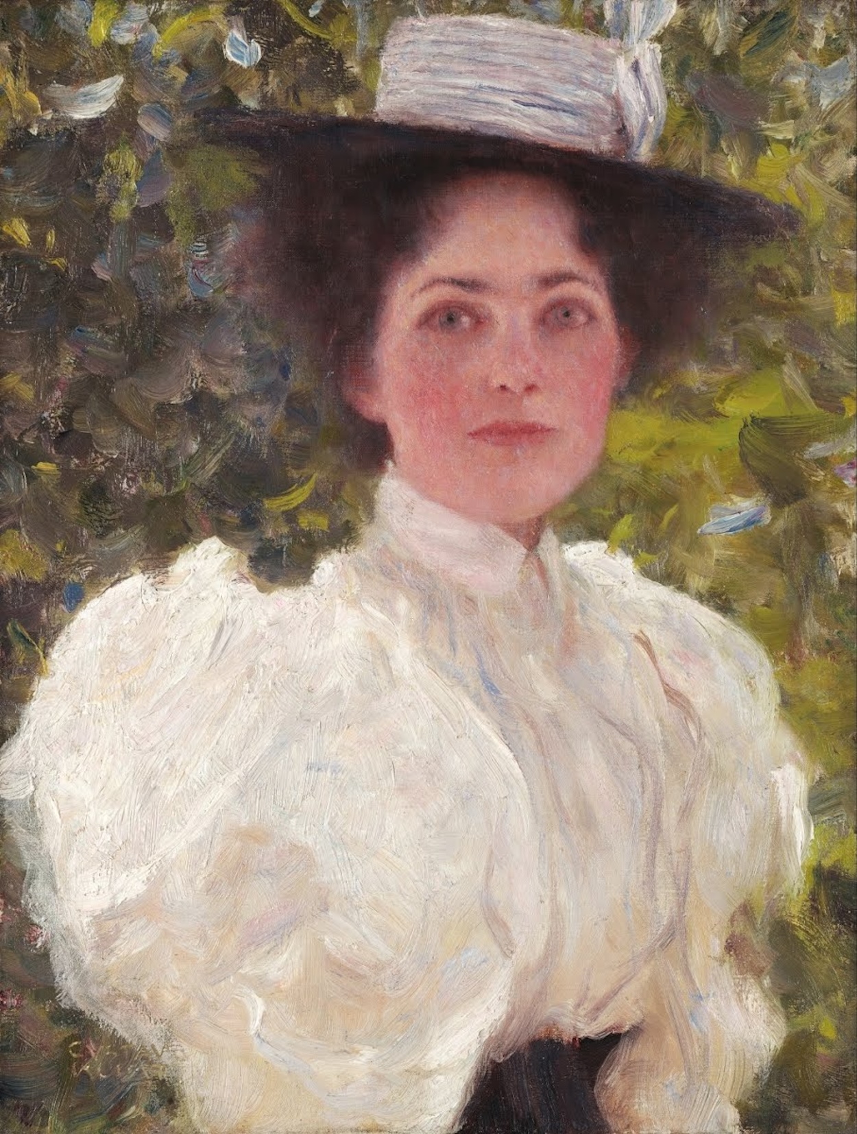 葉叢の前の少女 by グスタフ クリムト - 1898年頃 - 32.4 x 24 cm 