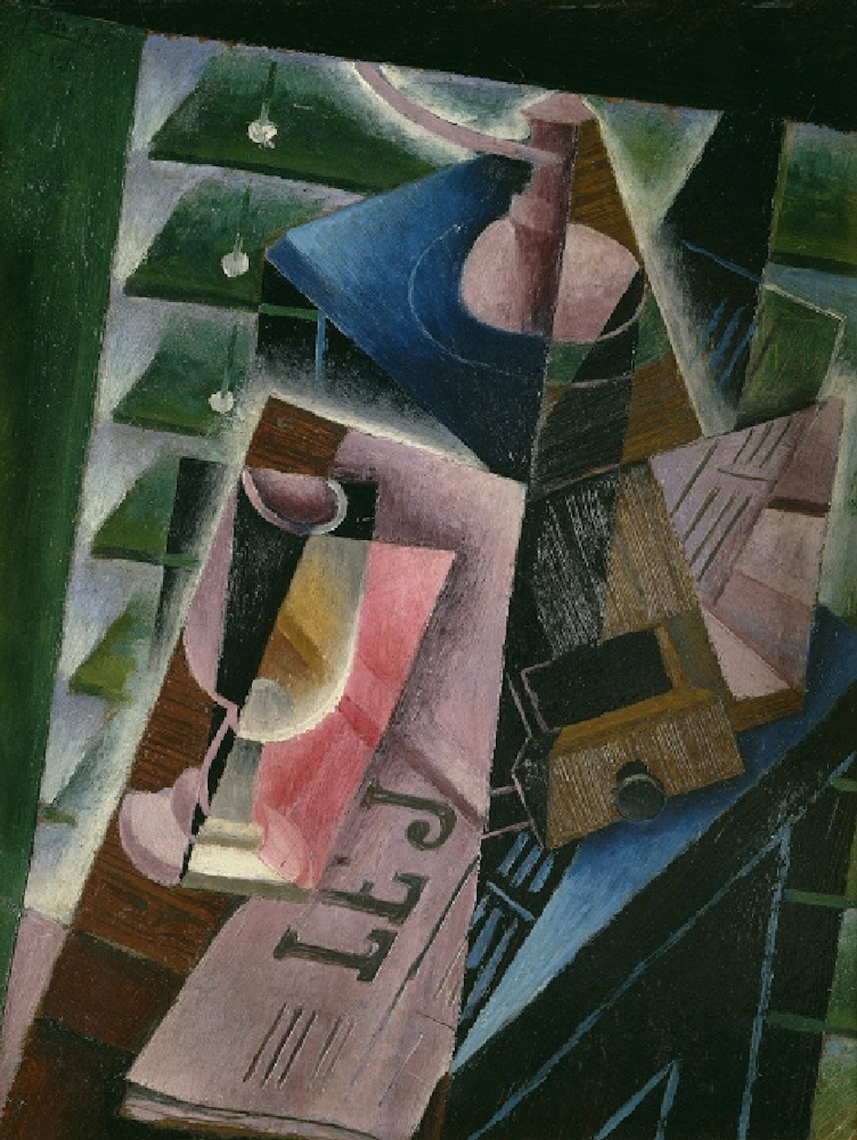 Koffiemolen en glas by Juan Gris - 1915 - 38,42 x 29,21 cm 