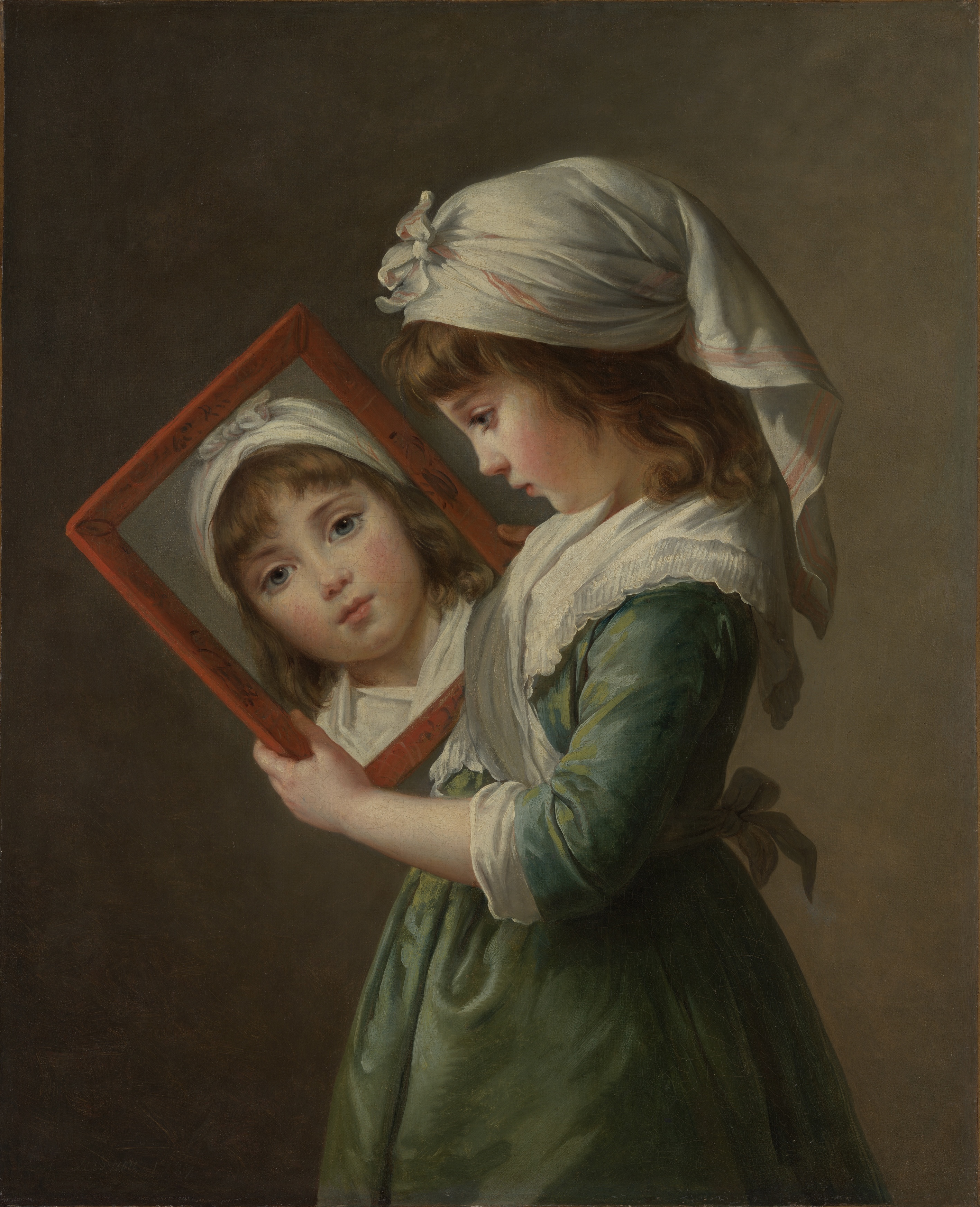 Julie Le Brun Looking in a Mirror by Élisabeth Vigee Le Brun - 1787 - 73 × 59.4 cm Metropolitan Museum of Art