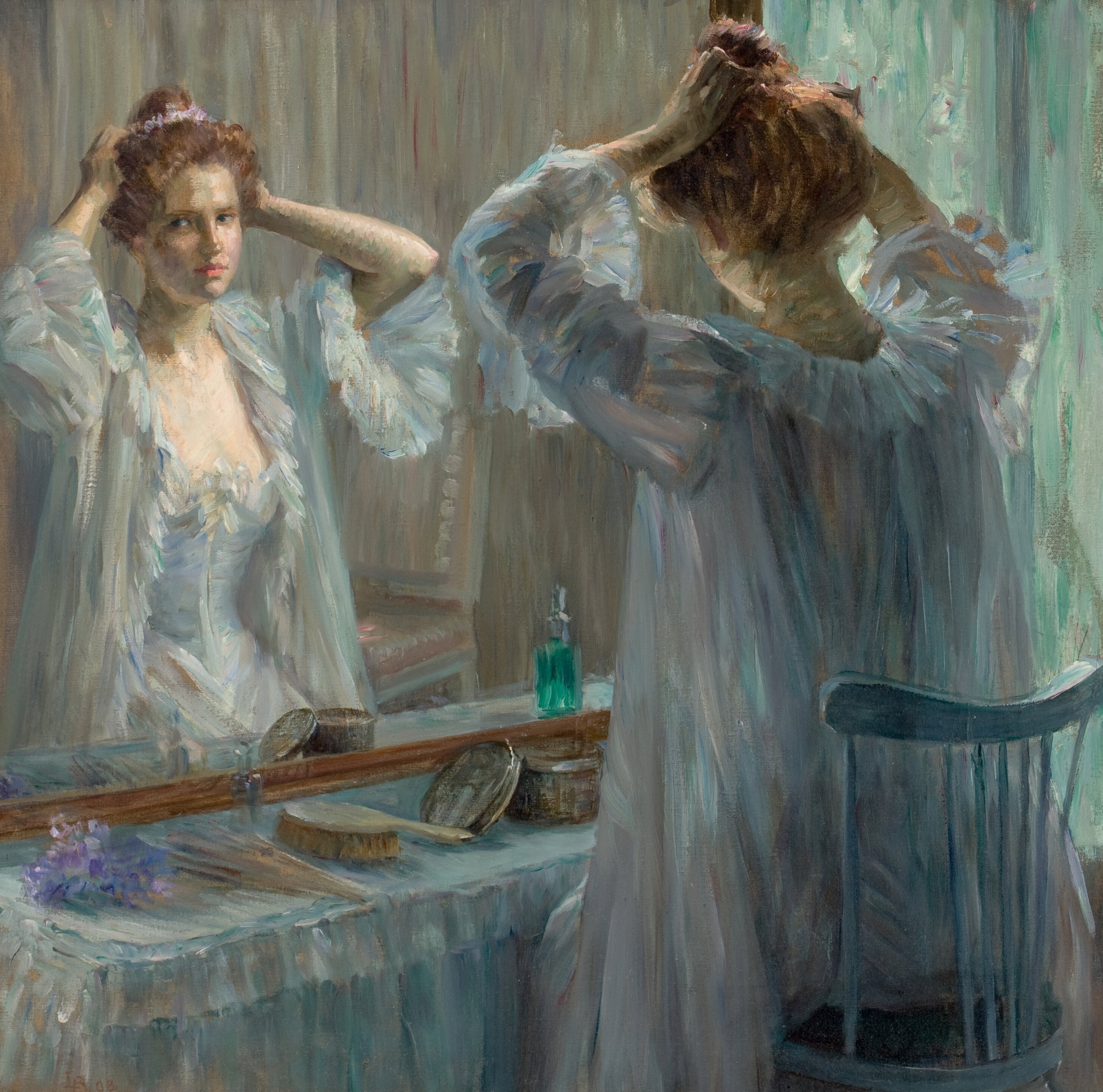Die Toilette by Louise Catherine Breslau - 1898 - 62,9 x 65,4 cm Private Sammlung