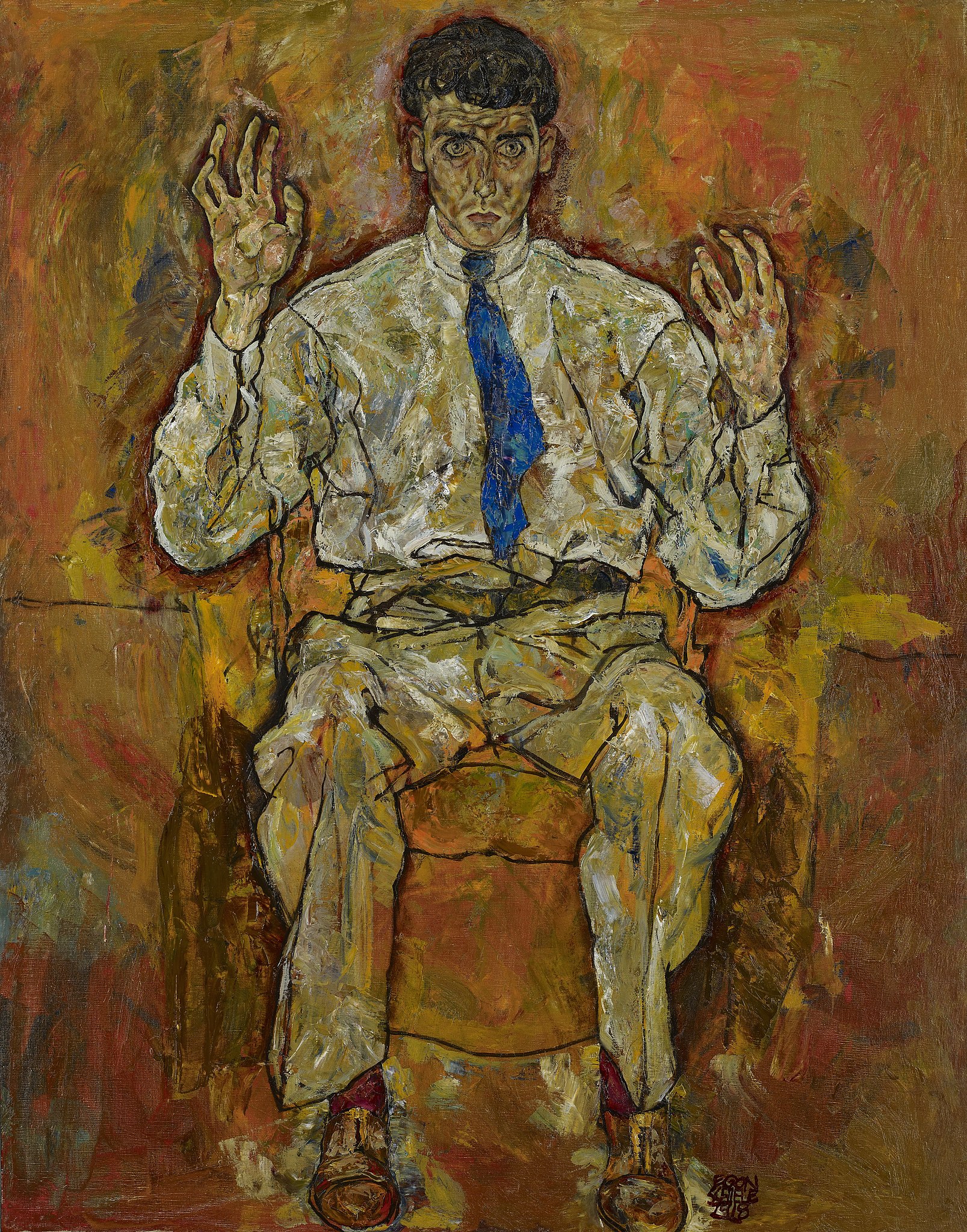 來自居特斯洛的阿爾伯特·巴黎斯之肖像畫 by Egon Schiele - 1918 年 - 140 x 110 釐米 