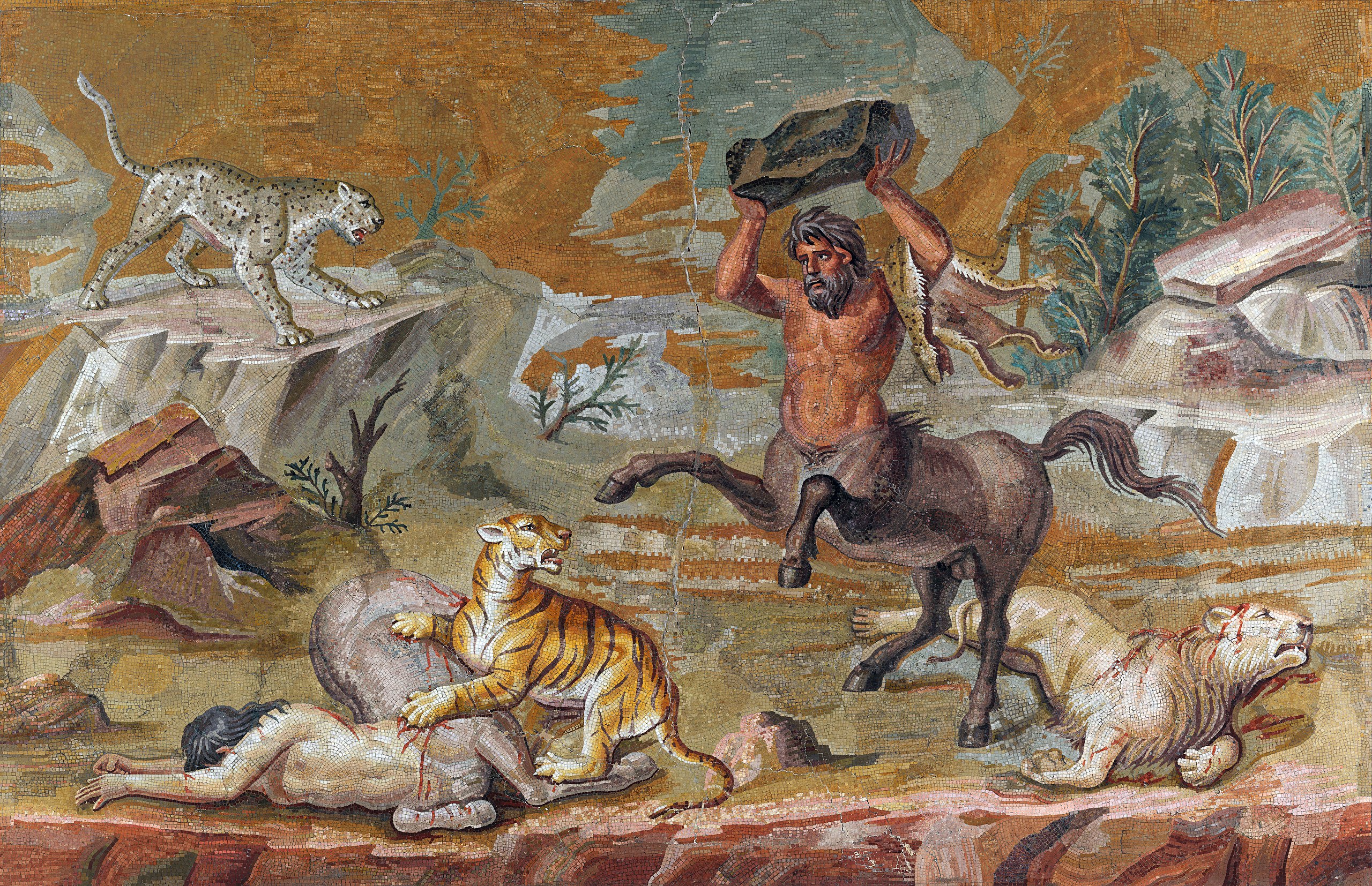 Centaur mosaic from the Villa Hadriana by Unknown Artist - 120/130 CE - 91.5 x 58.5 cm Pergamonmuseum, Staatliche Museen zu Berlin