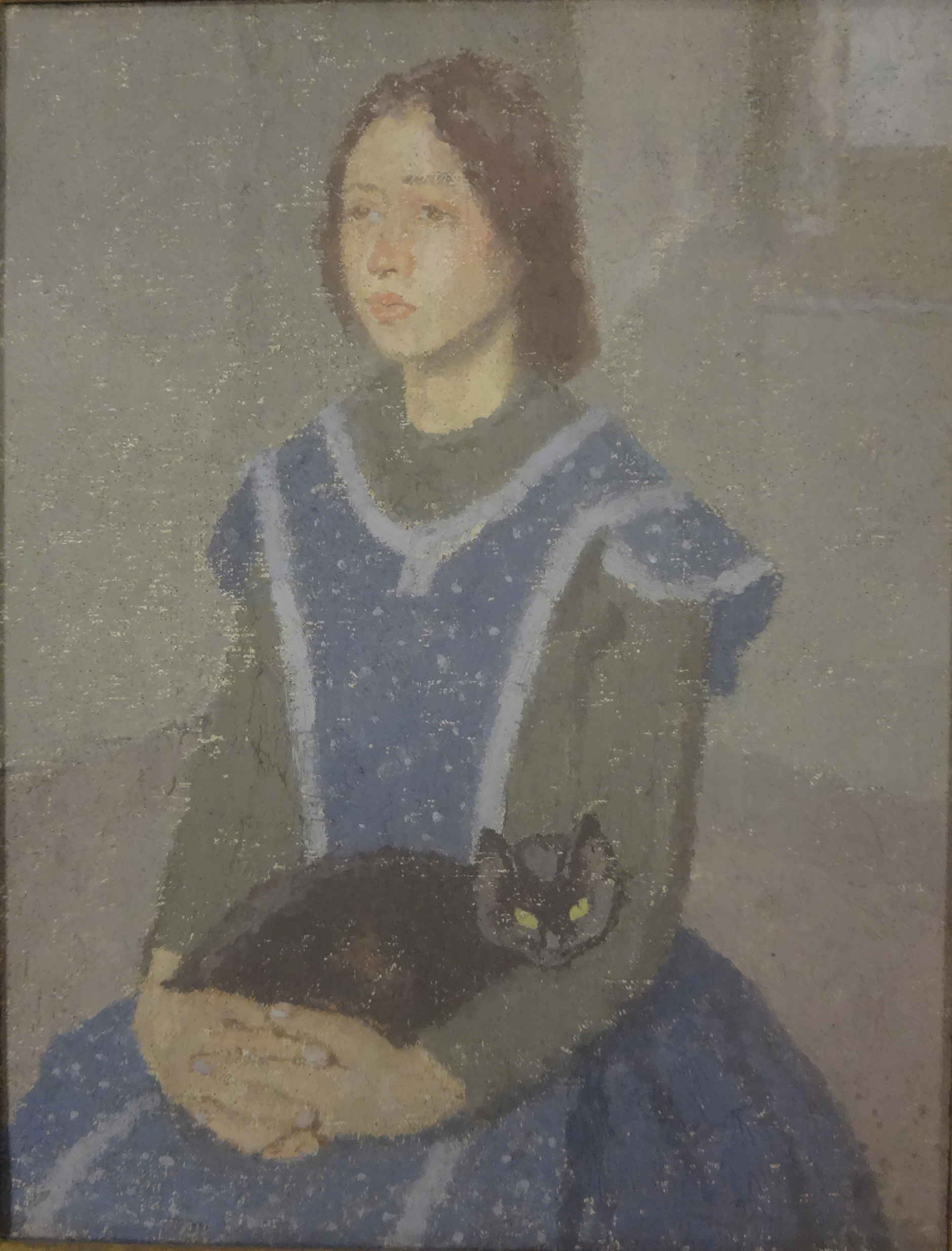 Девочка с кошкой by Gwen John - между 1918 и 1922 - 33.7 x 26.7 см 