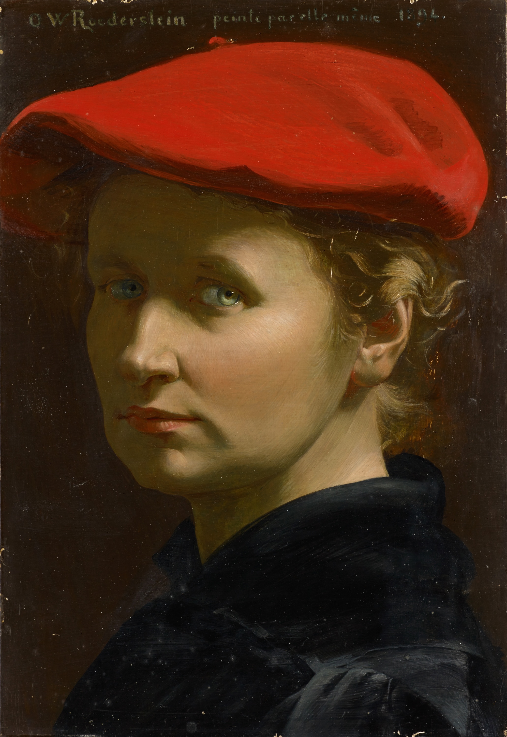 Autoritratto con berretto rosso by Ottilie W. Roederstein - 1894 - 36 x 24 cm 