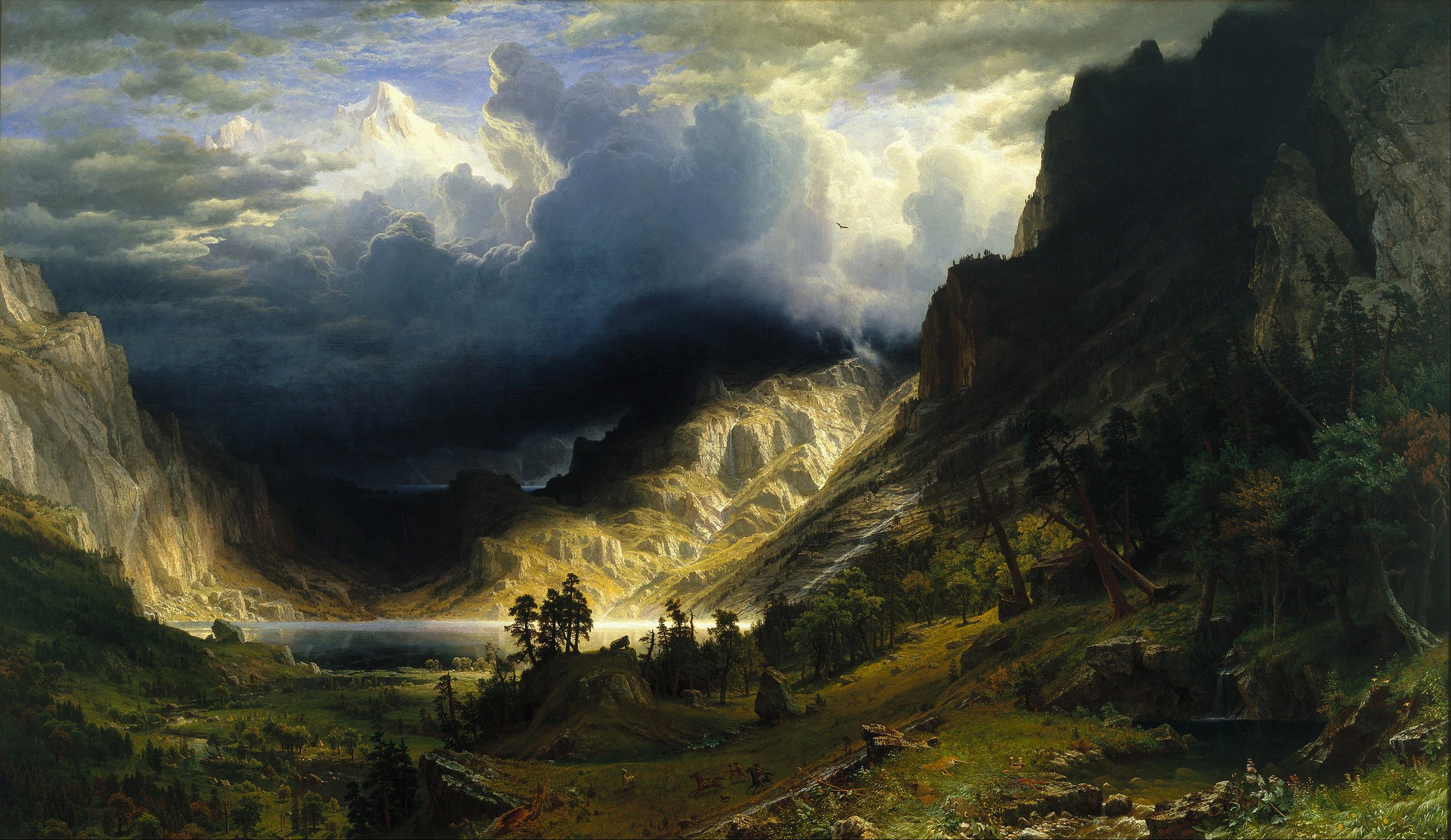 Rocky Dağları'nda Fırtına, Rosalie Dağı by Albert Bierstadt - 1866 - 210.8 x 361.3 cm Brooklyn Müzesi